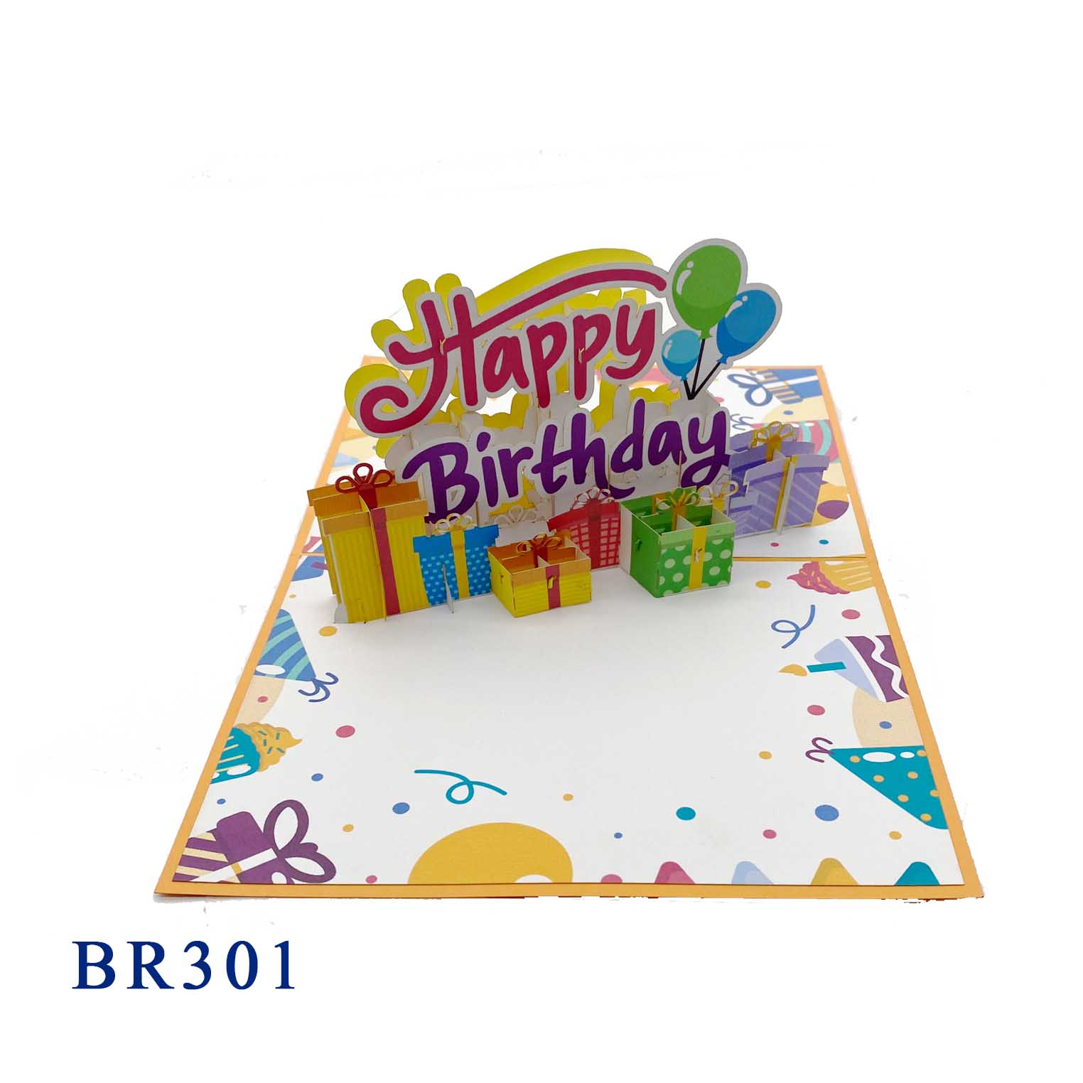 Happy Birthday Text Pop Up Card