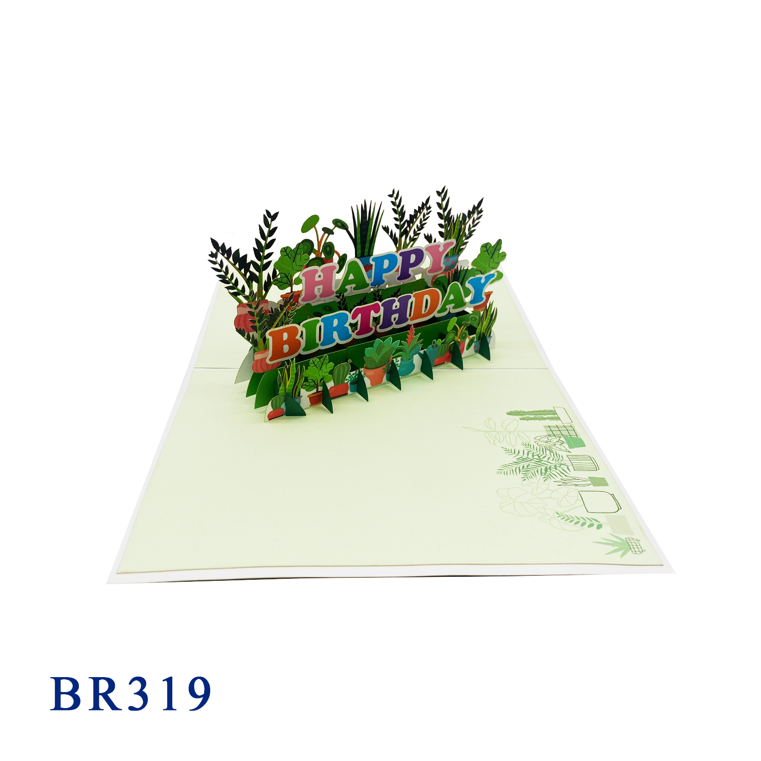 Happy Birthday Tropical Trees Pop Up Card