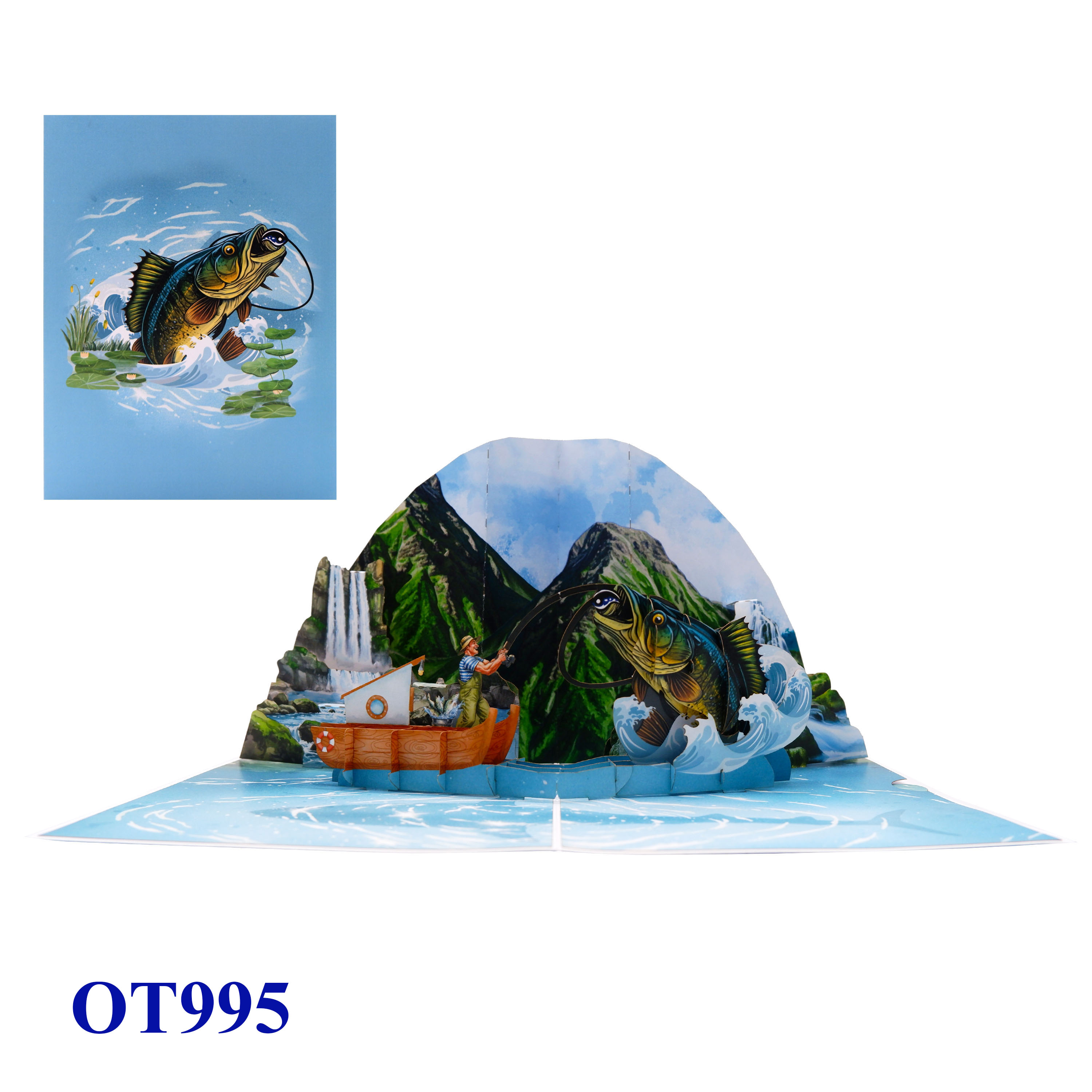 Mountain Fishing Pop-Up Card