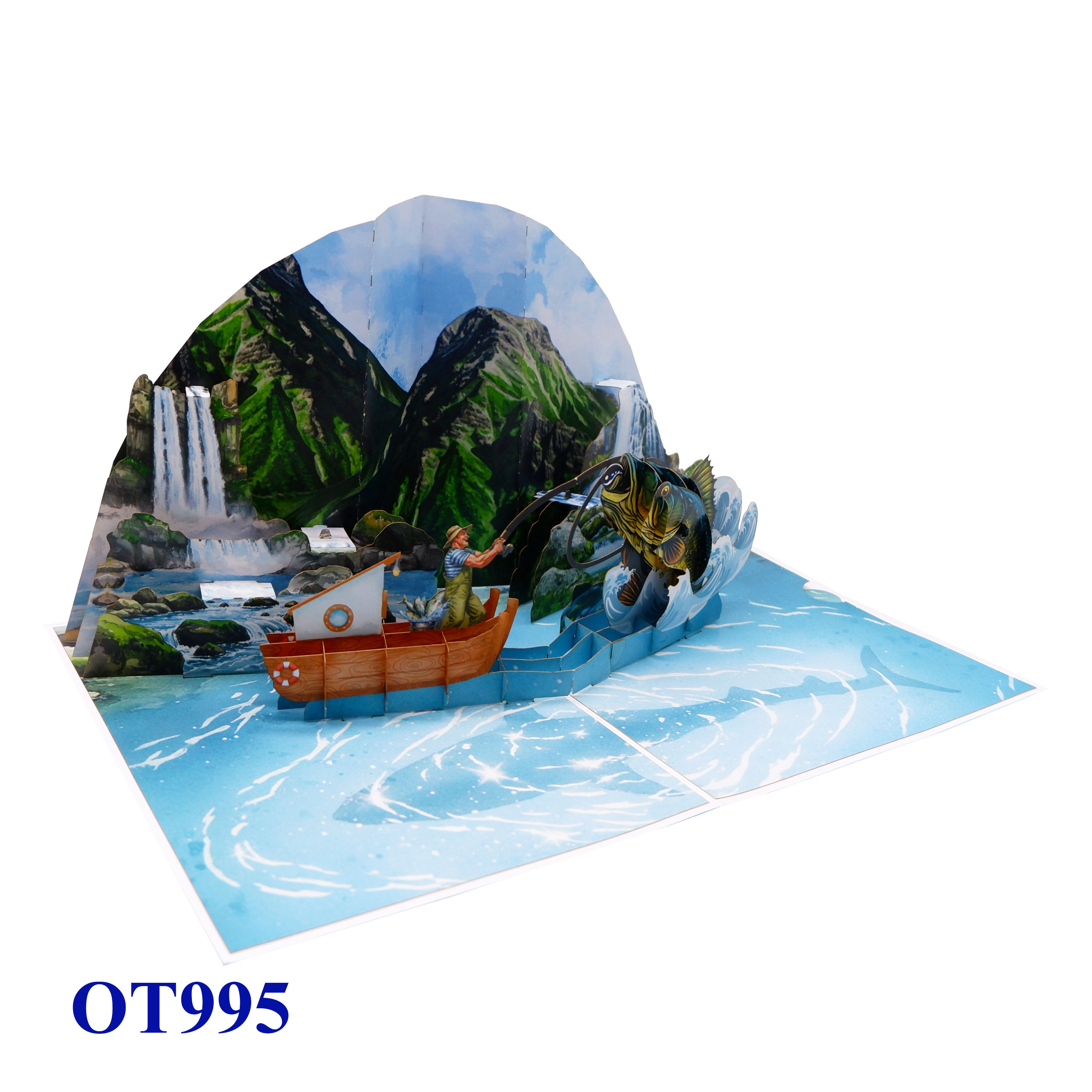 Mountain Fishing Pop-Up Card