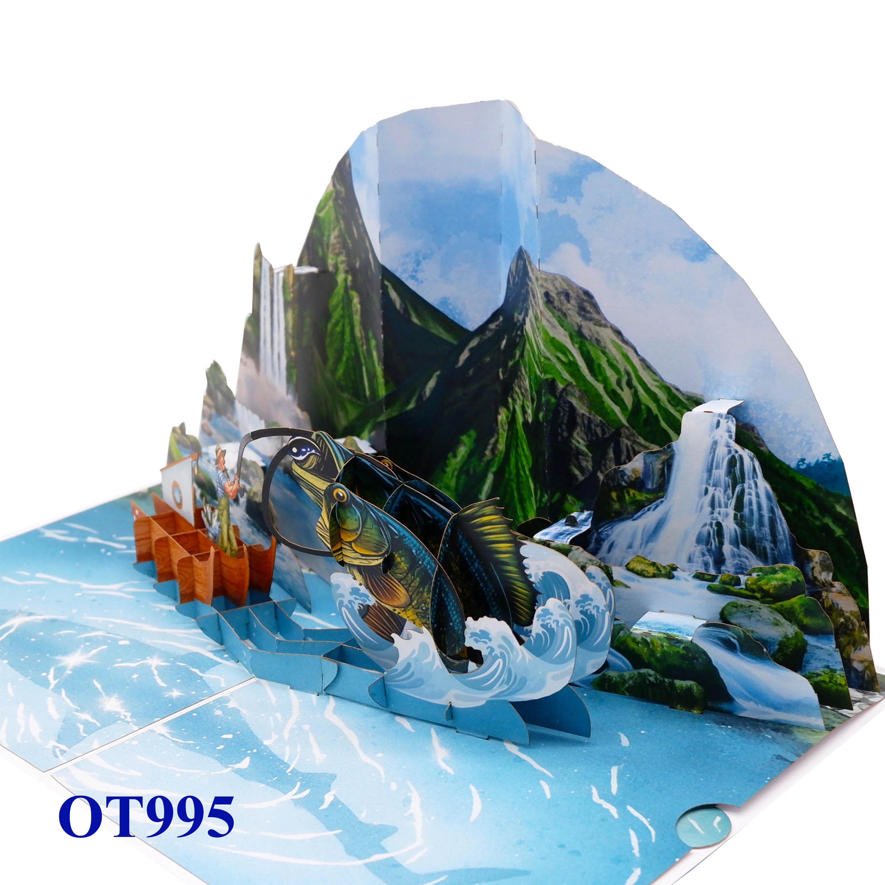 Mountain Fishing Pop-Up Card