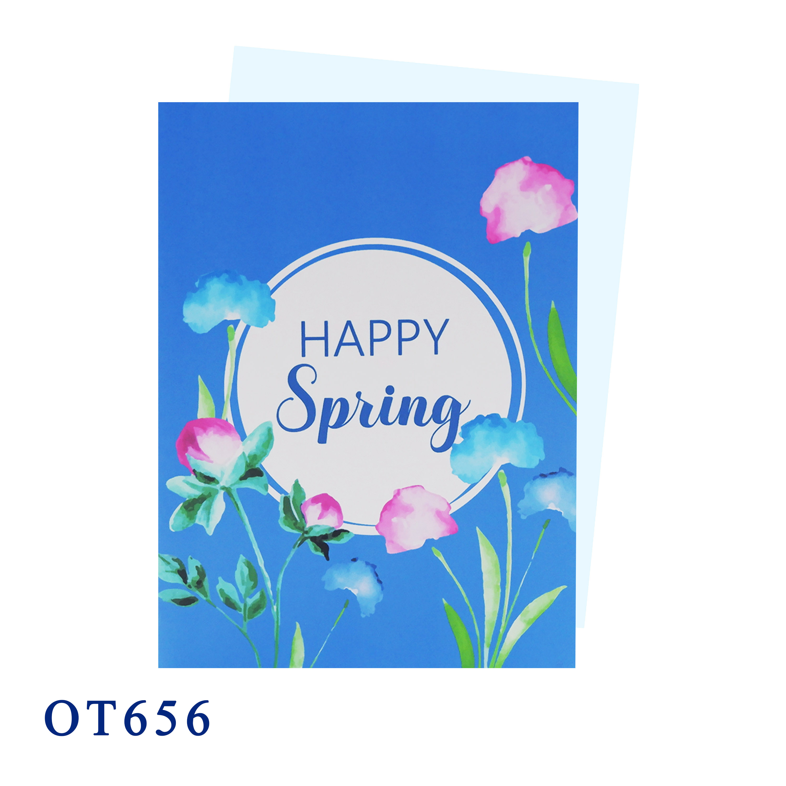 Blue Happy Spring Greeting Card