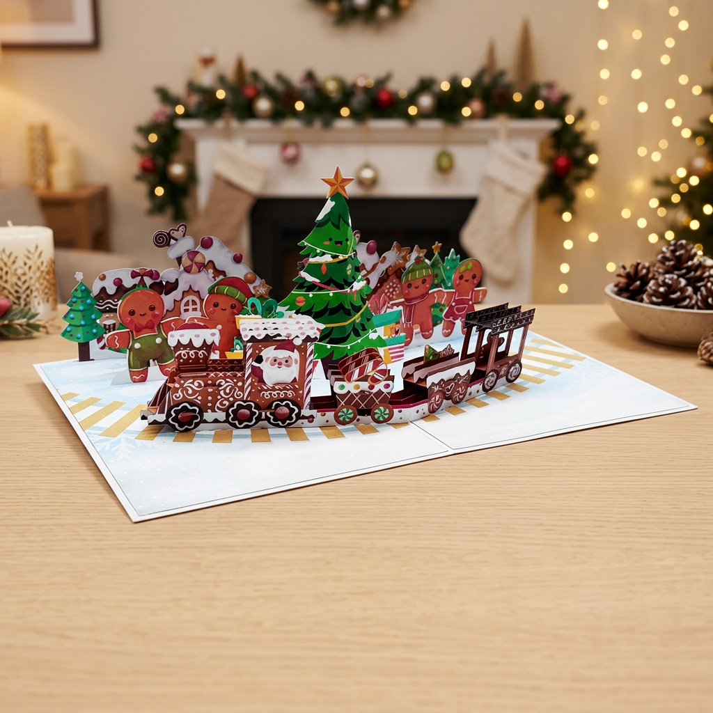 Gingerbread Train Pop-Up Card