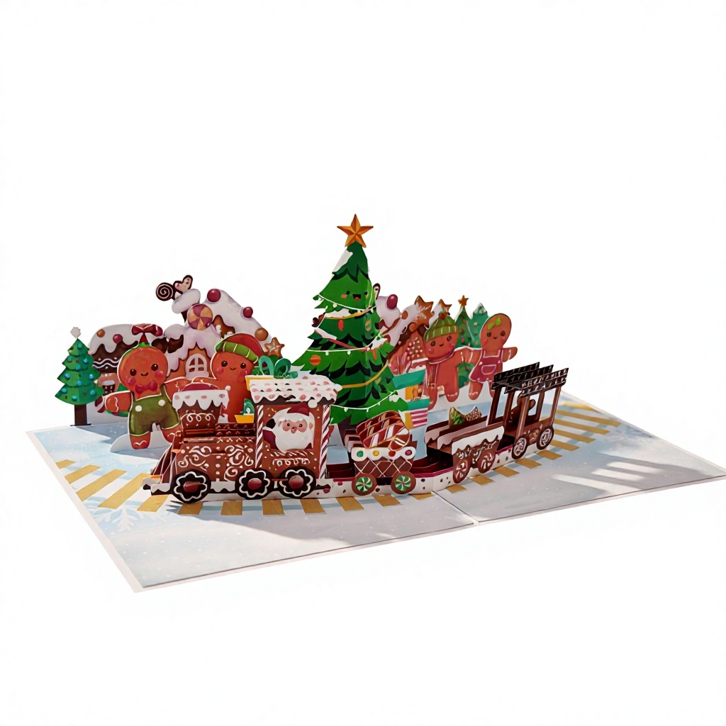 Gingerbread Train Pop-Up Card