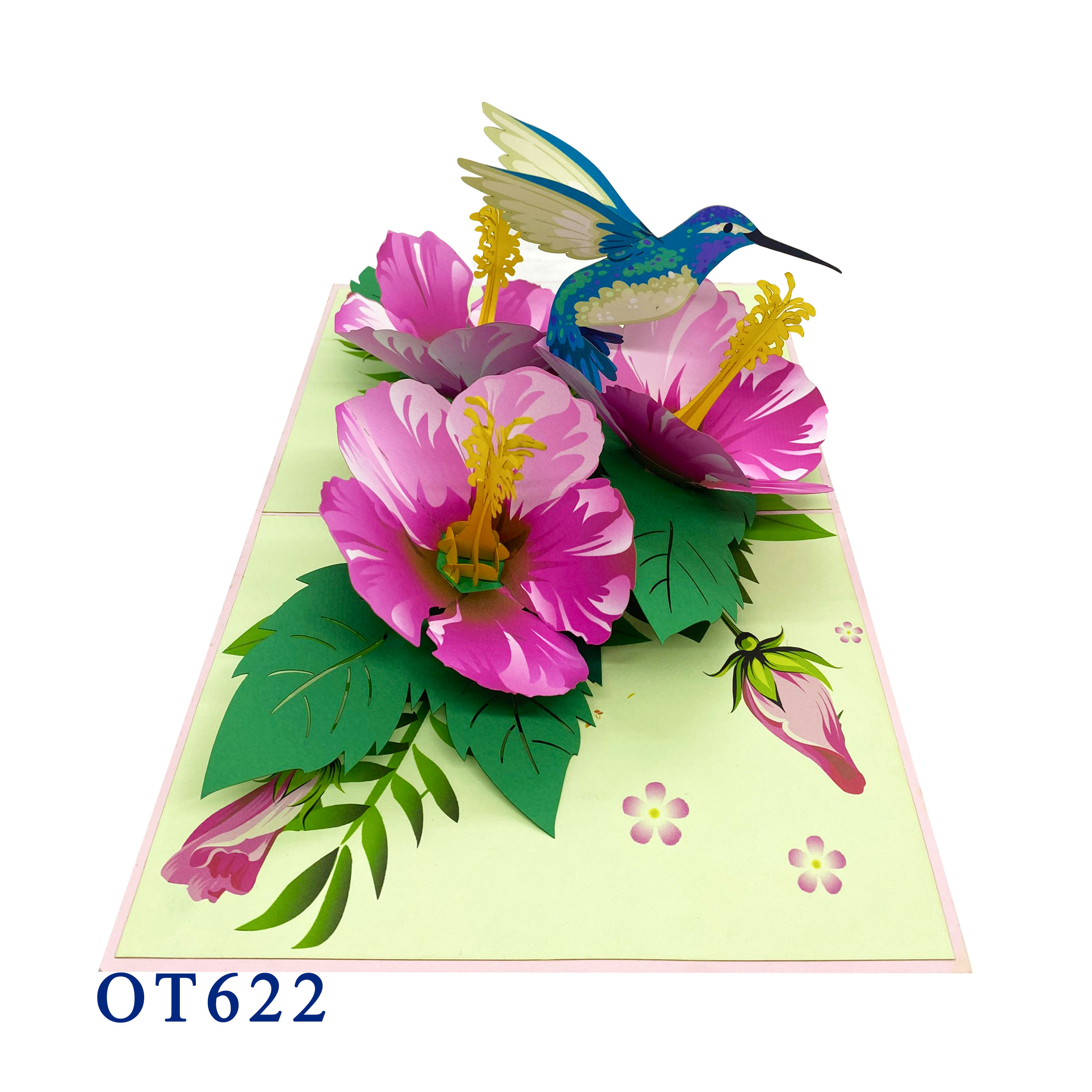 Hibiscus & Humming Bird Pop Up Card