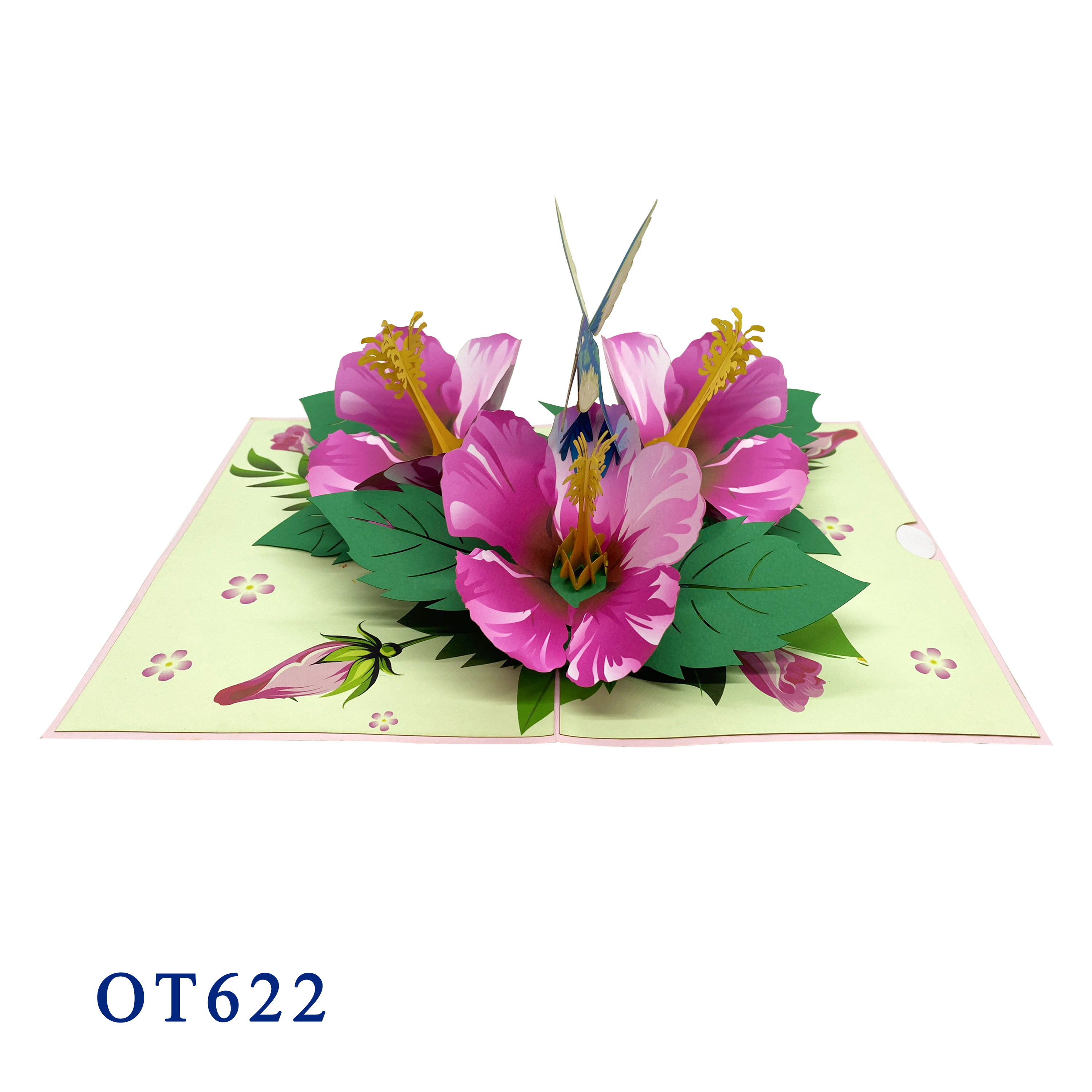 Hibiscus & Humming Bird Pop Up Card