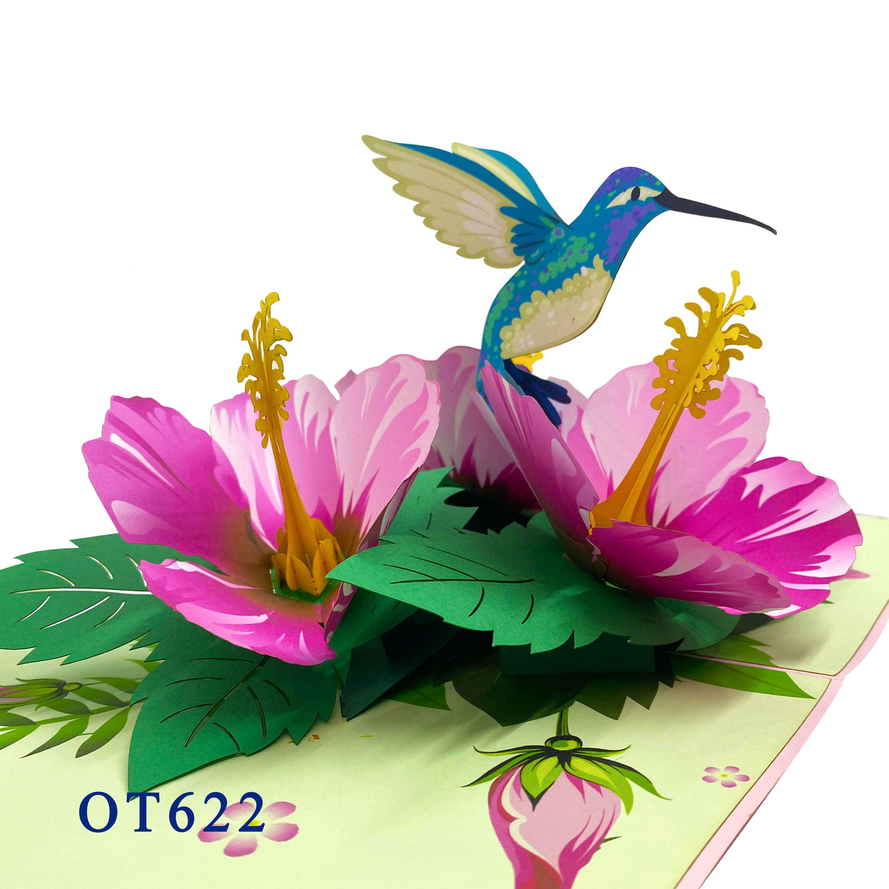 Hibiscus & Humming Bird Pop Up Card