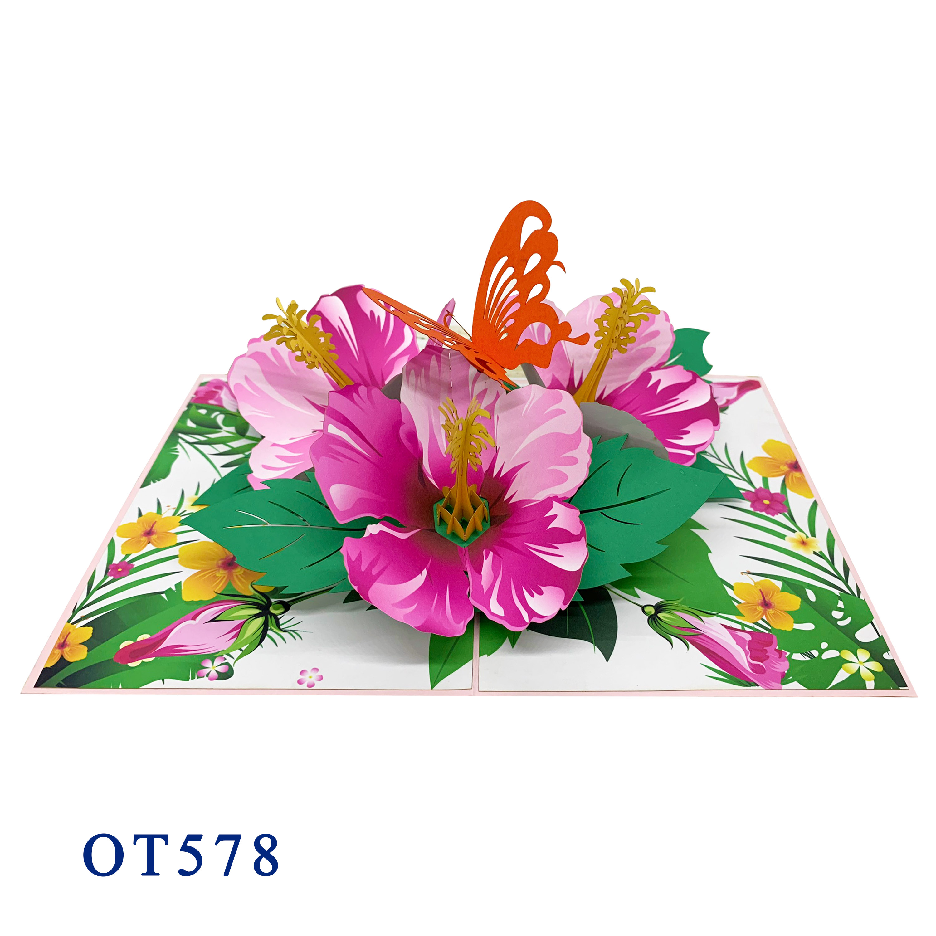 Hibiscus Bloom Pop Up Card