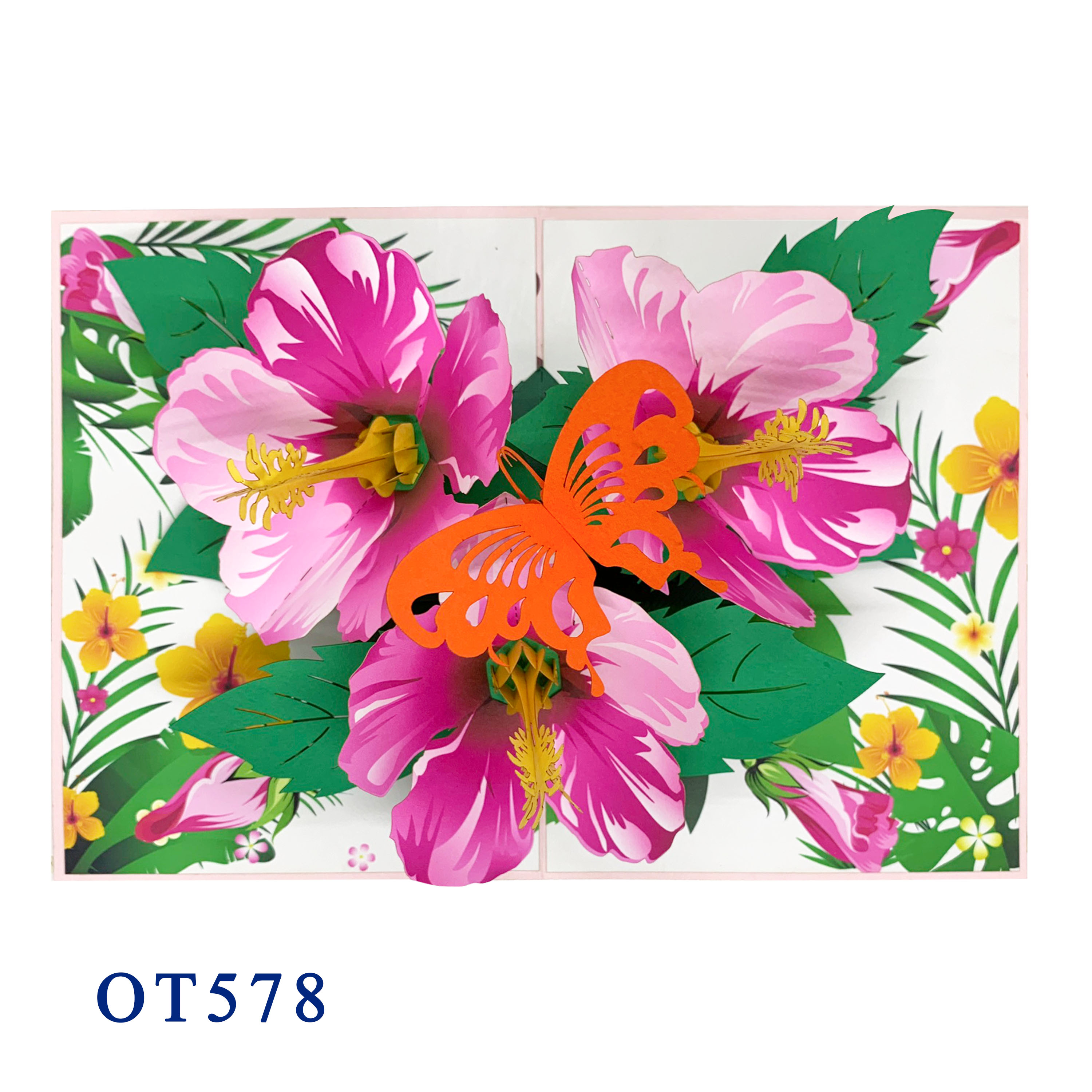 Hibiscus Bloom Pop Up Card