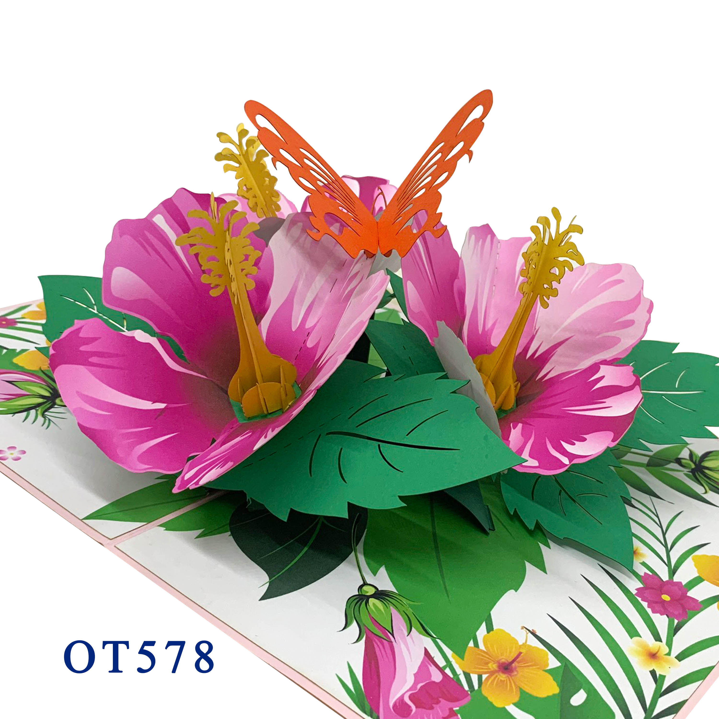 Hibiscus Bloom Pop Up Card