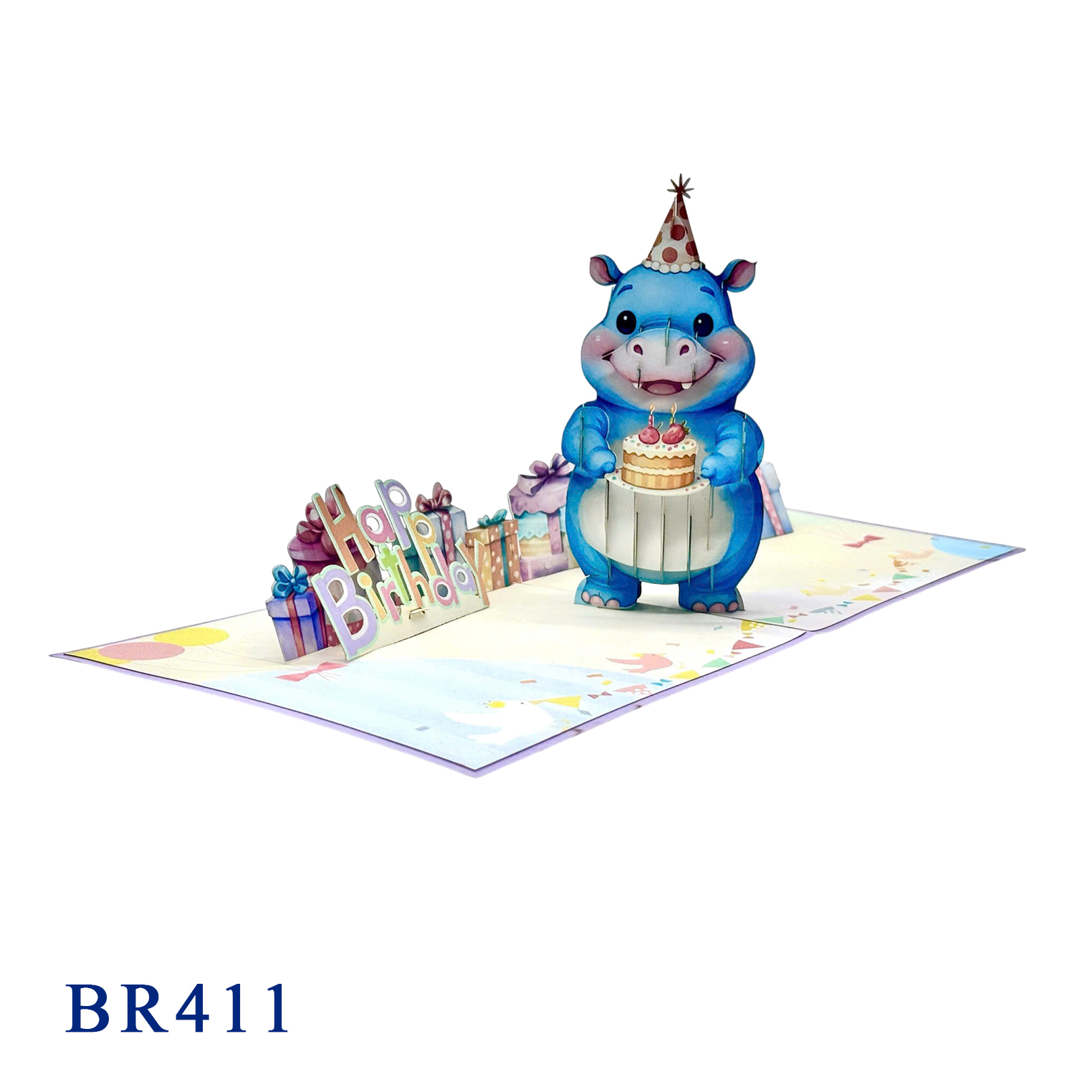 Hippo Birthday Pop-up Card