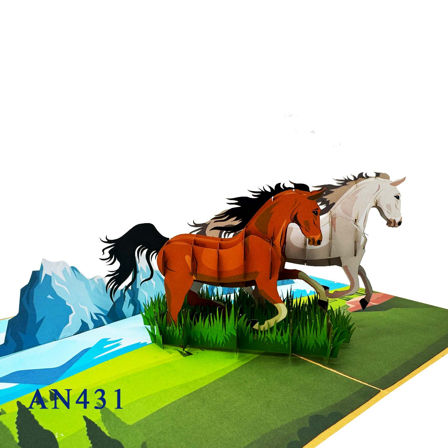 Horses Pop Up Card