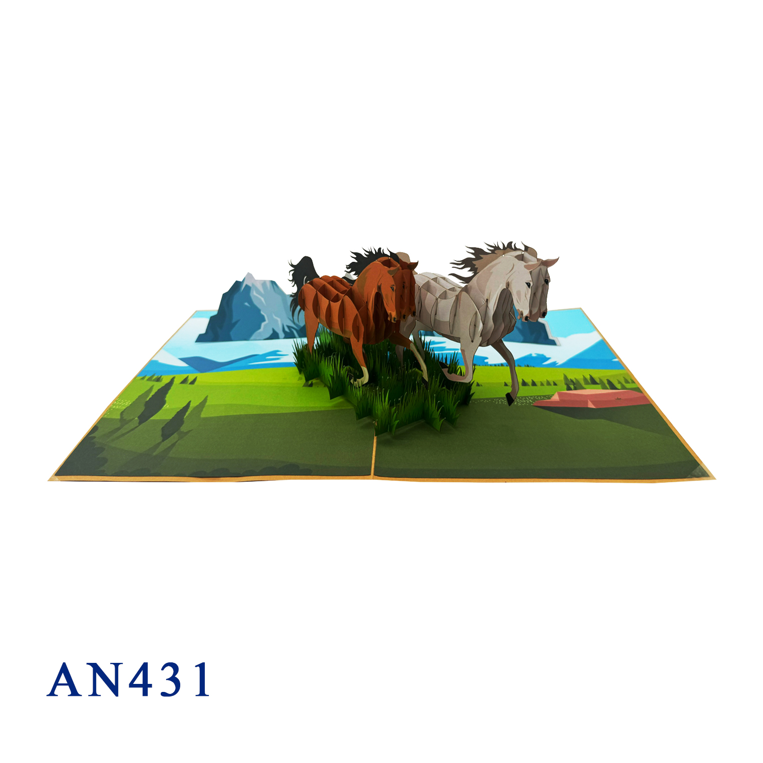Horses Pop Up Card