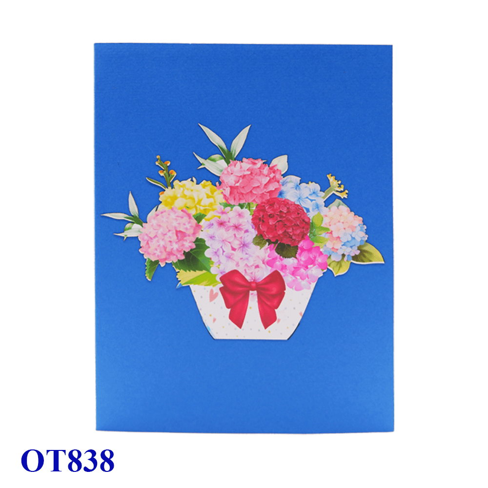 Hydrangea Basket Pop Up Card