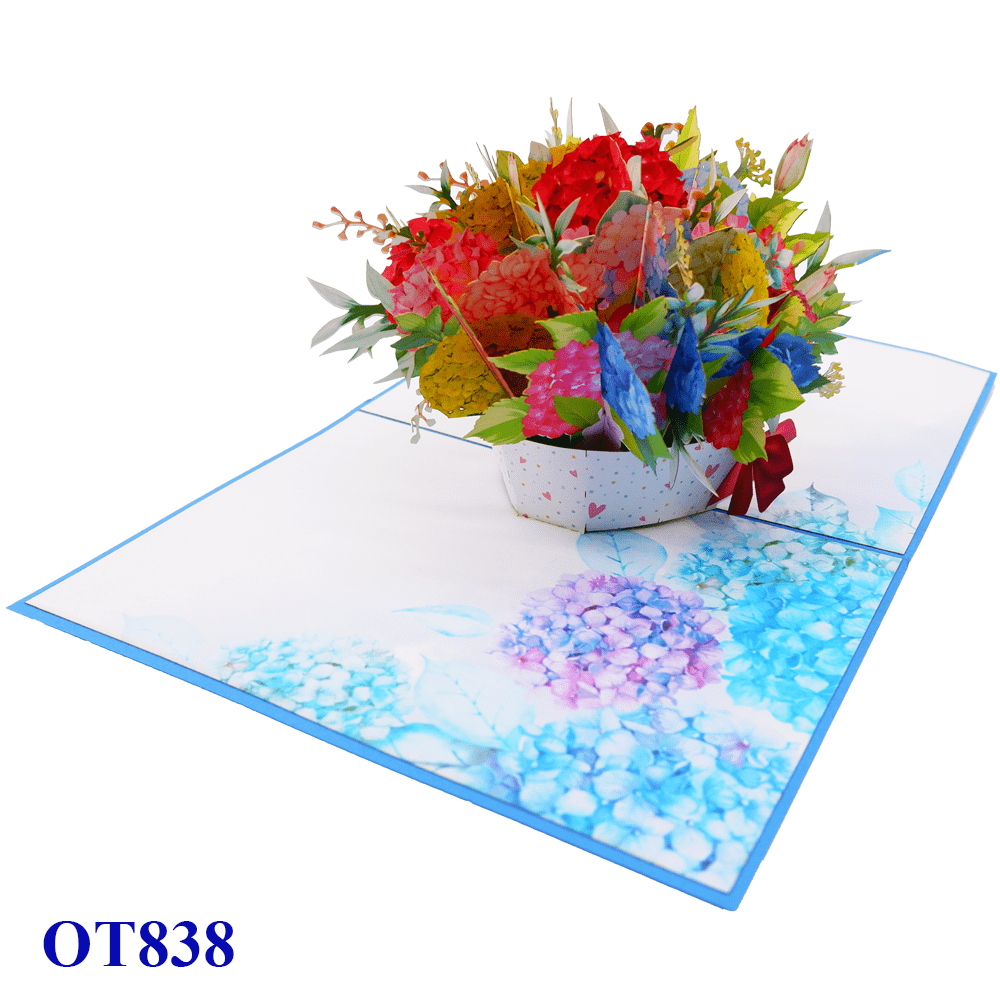 Hydrangea Basket Pop Up Card