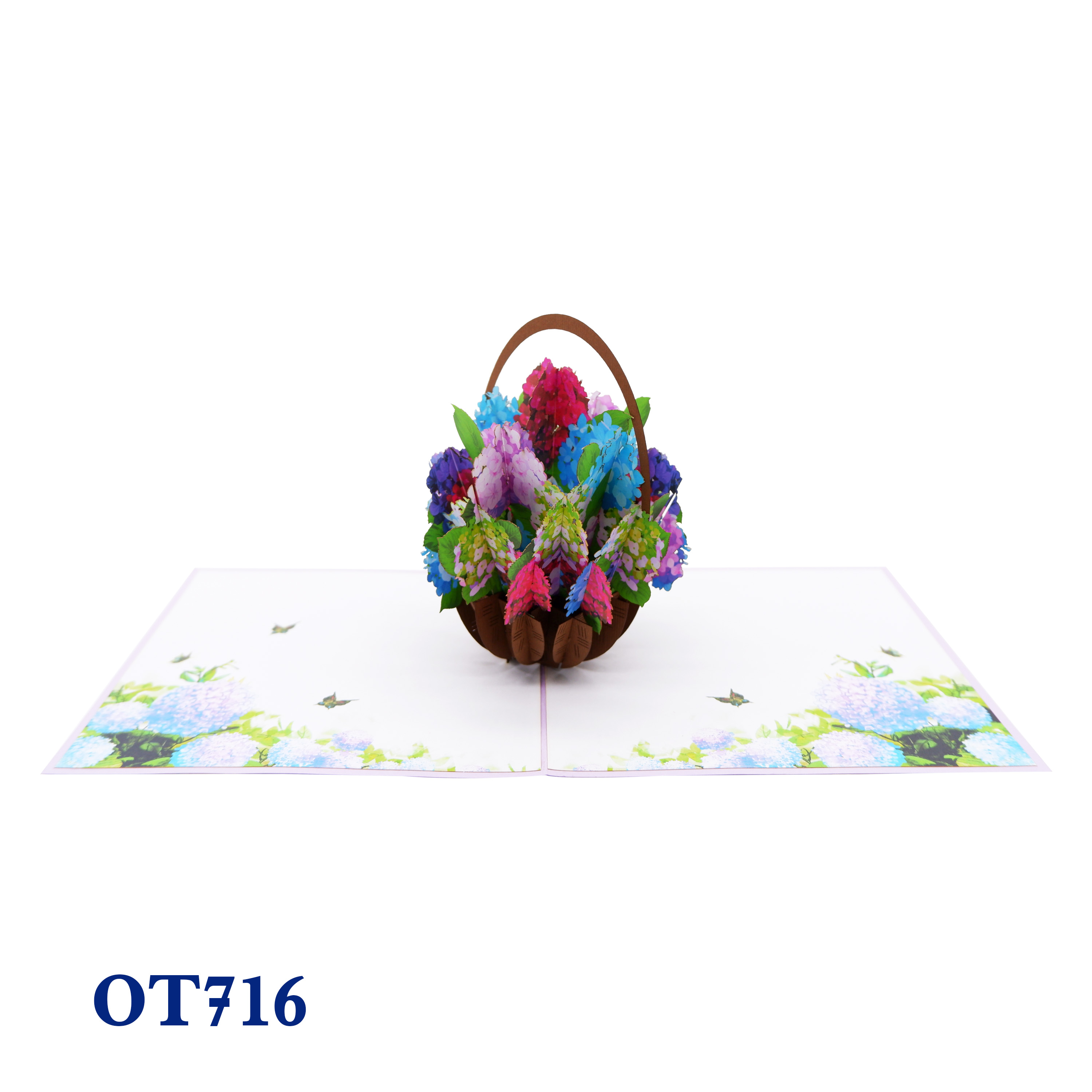 Hydrangea Basket Pop Up Card