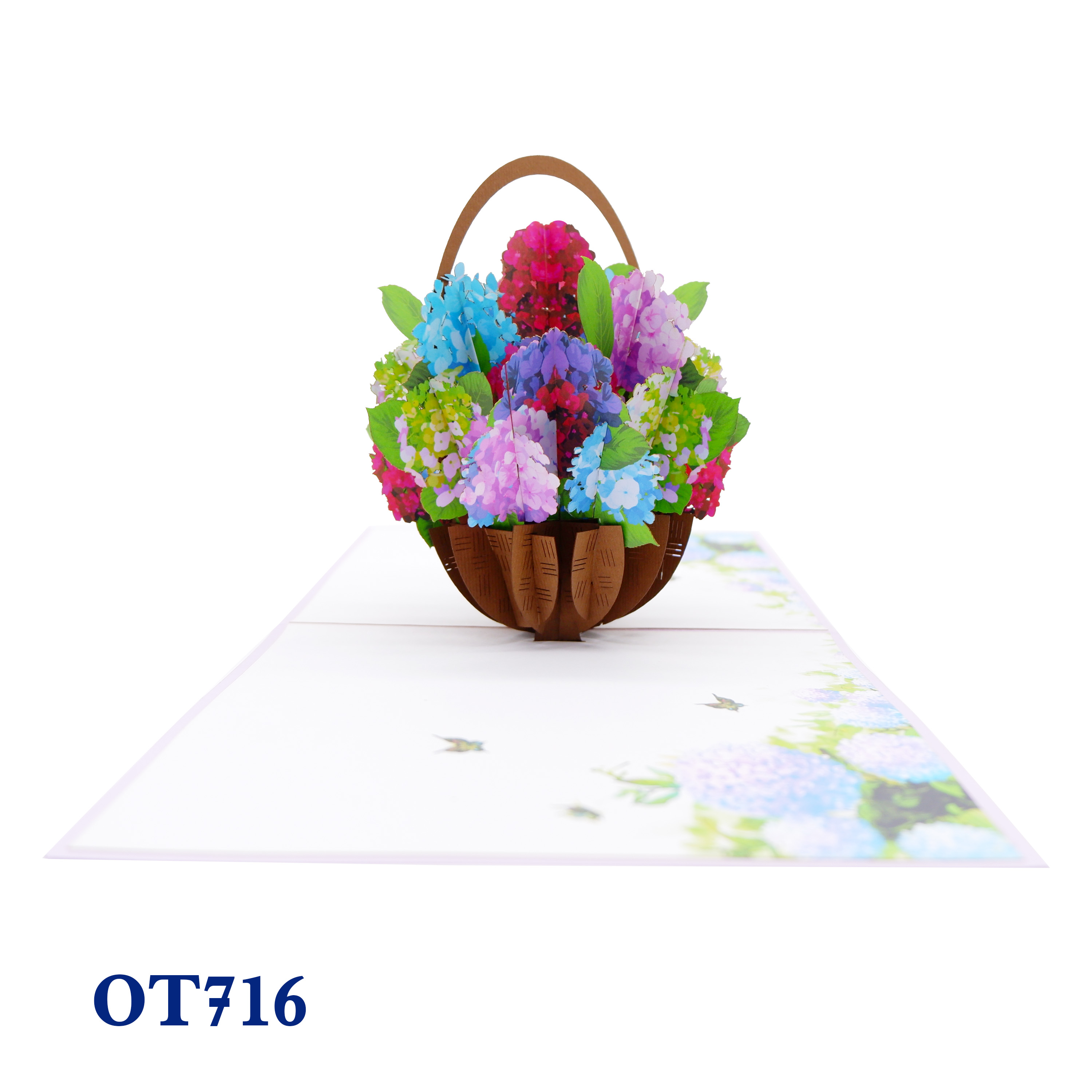 Hydrangea Basket Pop Up Card