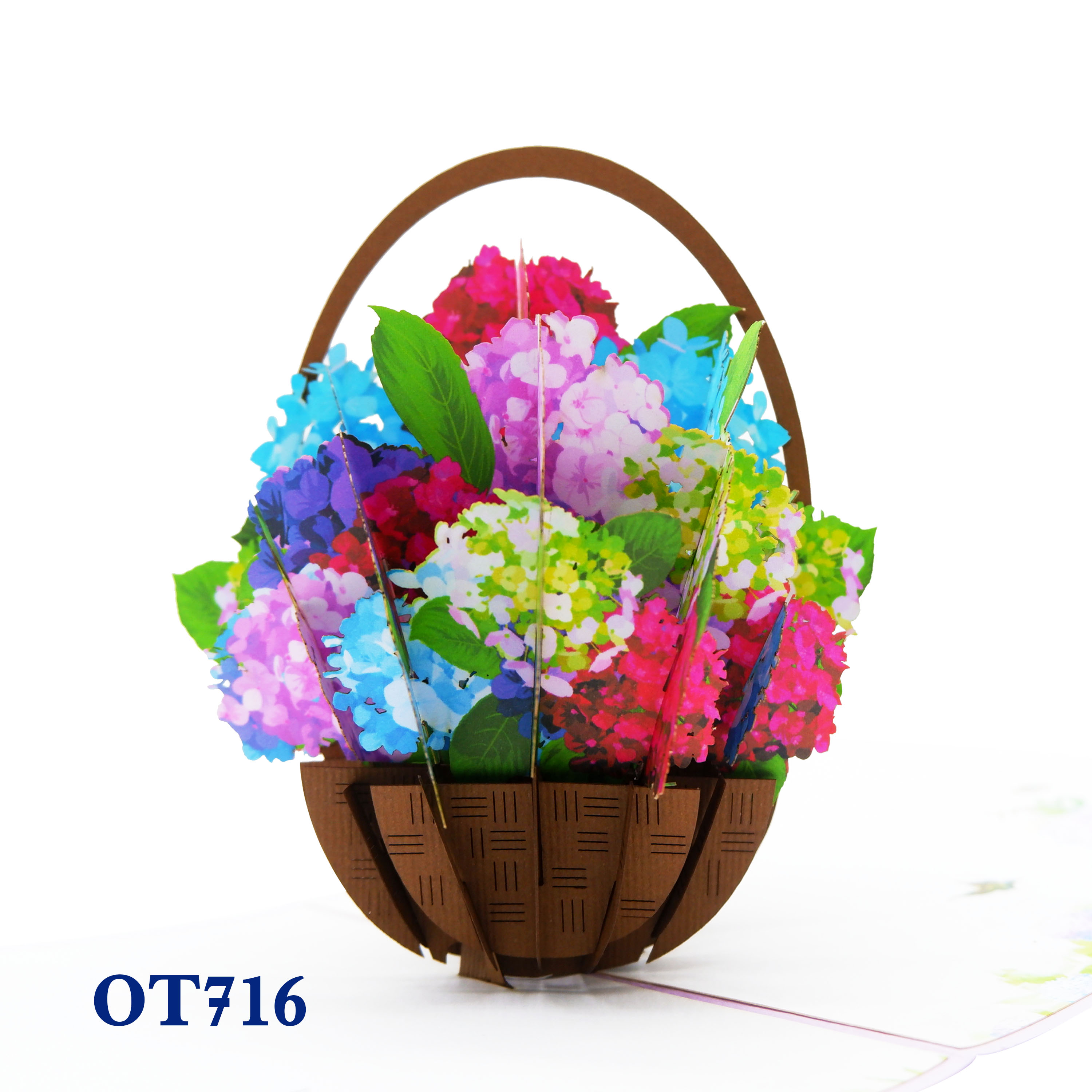 Hydrangea Basket Pop Up Card