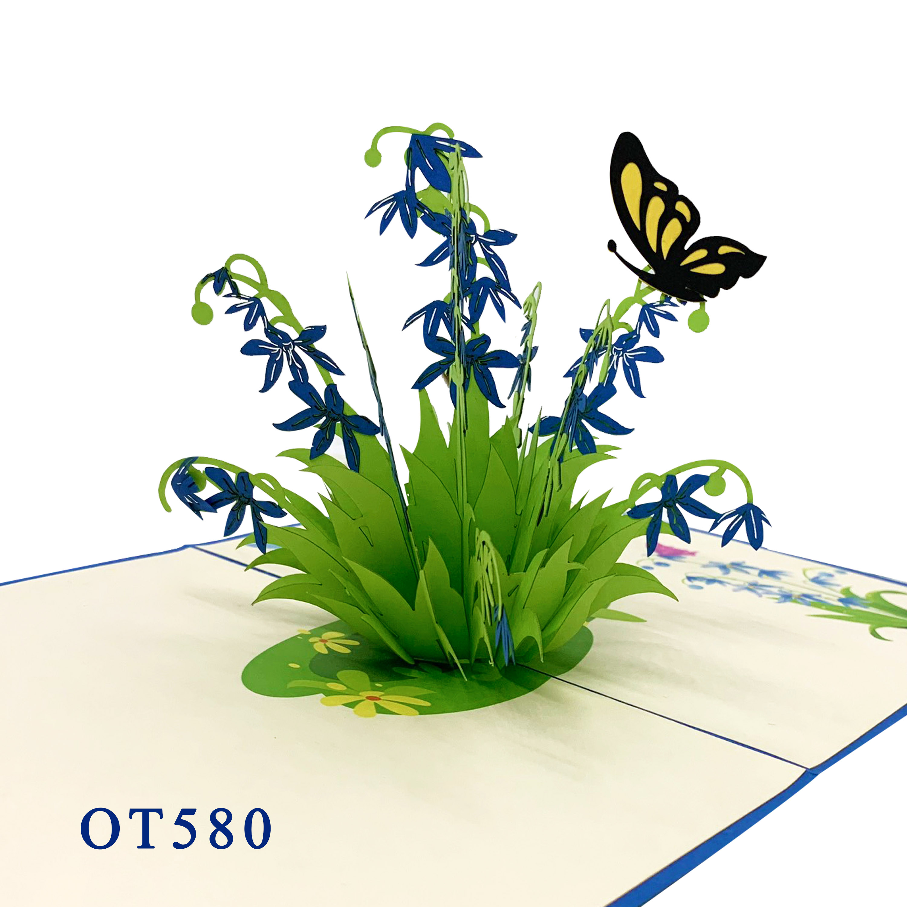 Scilla Bifolia Flowers Pop Up Card
