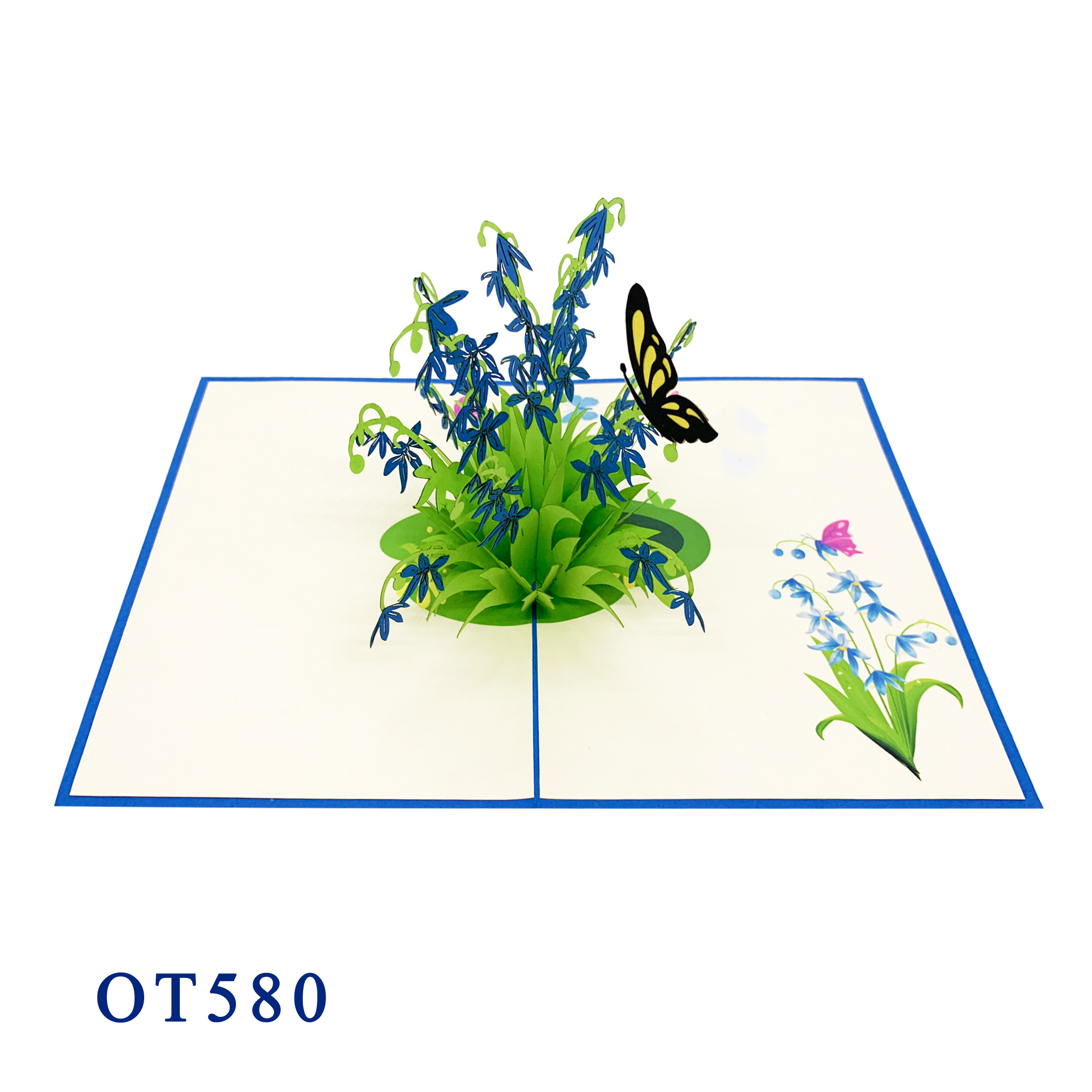 Scilla Bifolia Flowers Pop Up Card