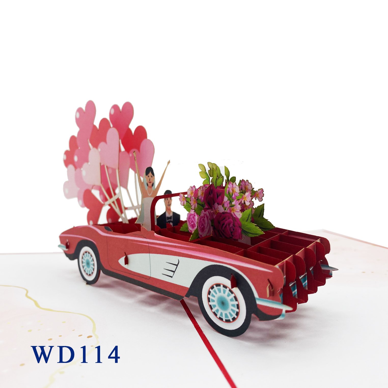 Just Marriage Car Pop Up Card