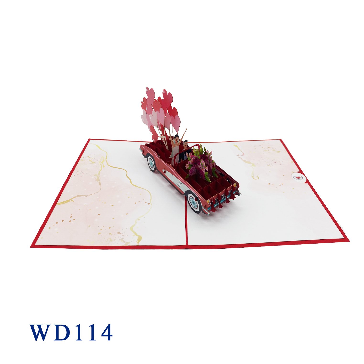 Just Marriage Car Pop Up Card