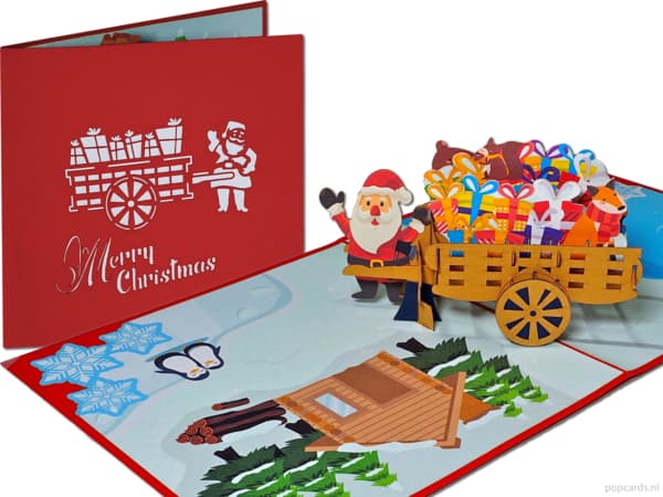 Santa Claus With Noel Gifts Pop Up Card