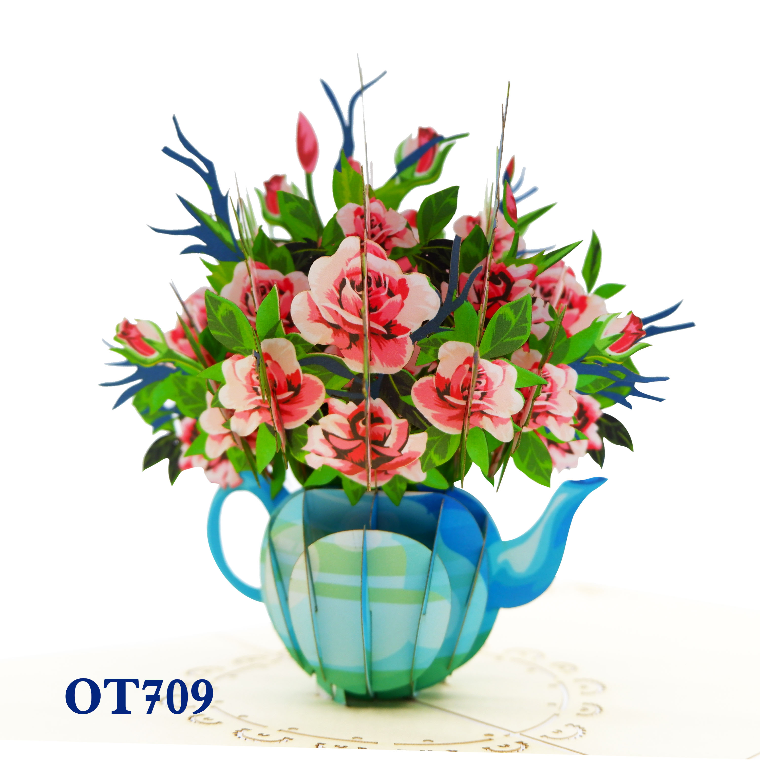 Kettle Flowers Pop Up Card