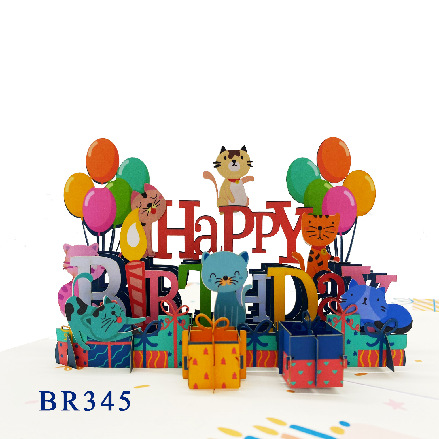 Birthday Cats Pop Up Card