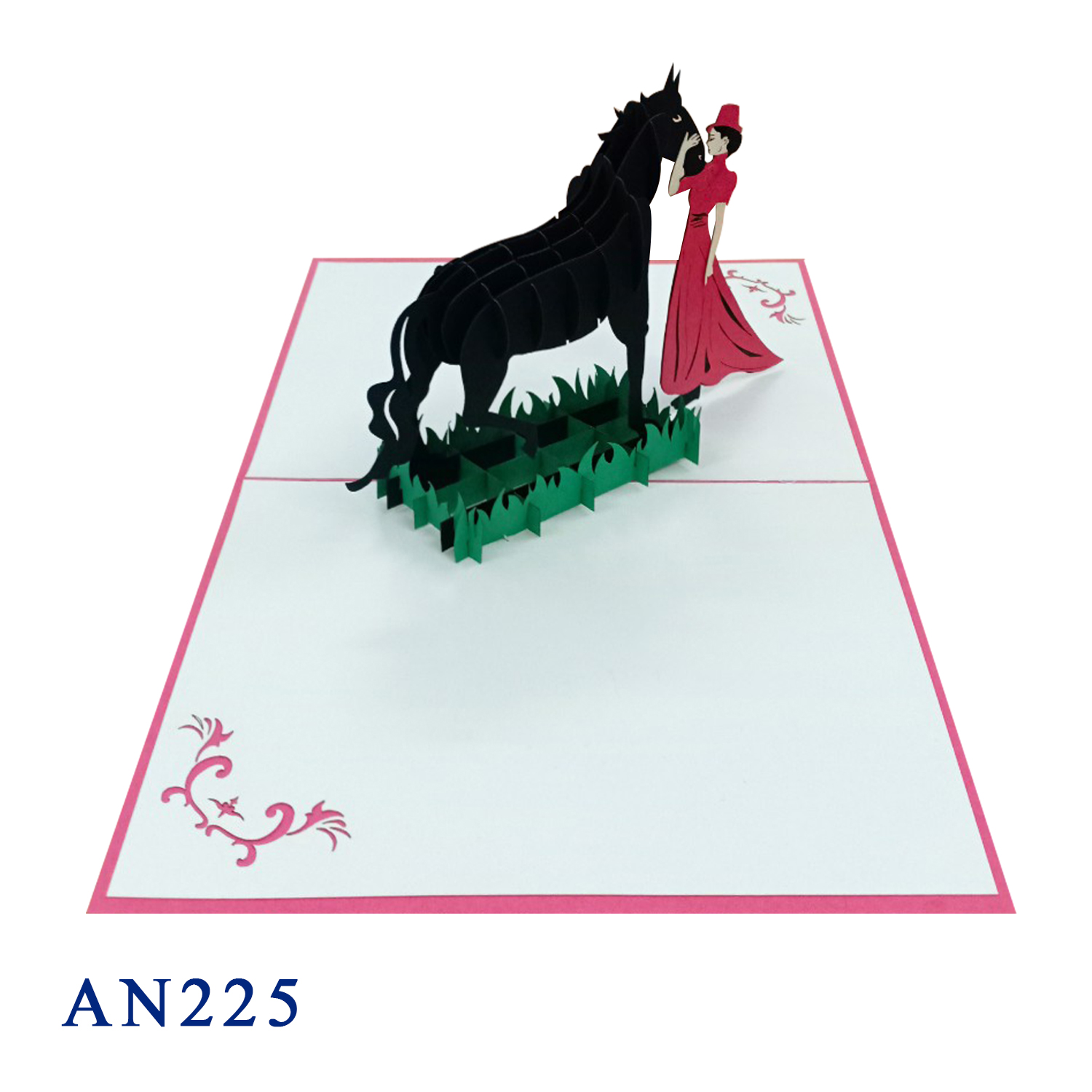 Lady And The Horse Pop Up Card