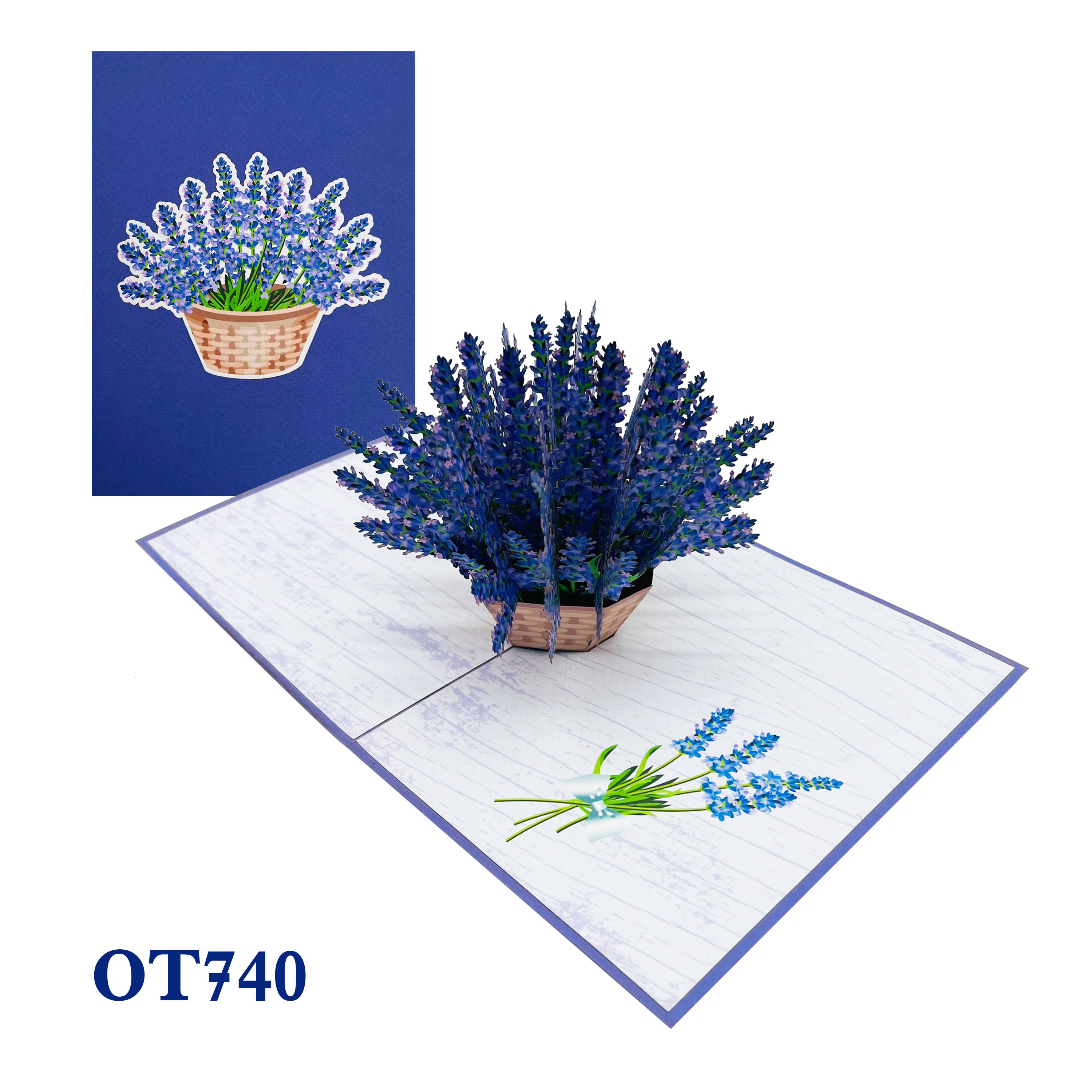 Lavender Basket Pop Up Card