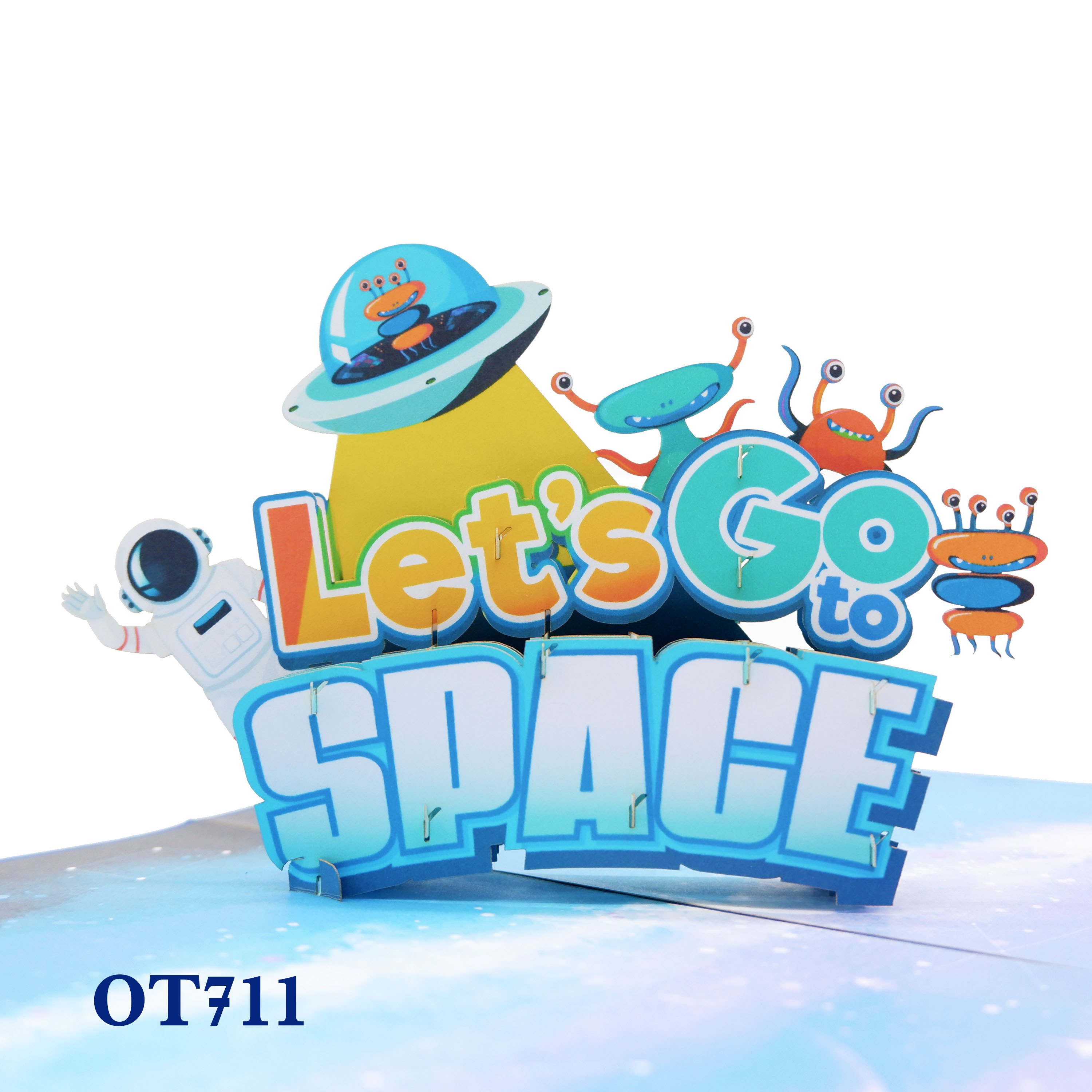 Let's Go Space Pop Up Card