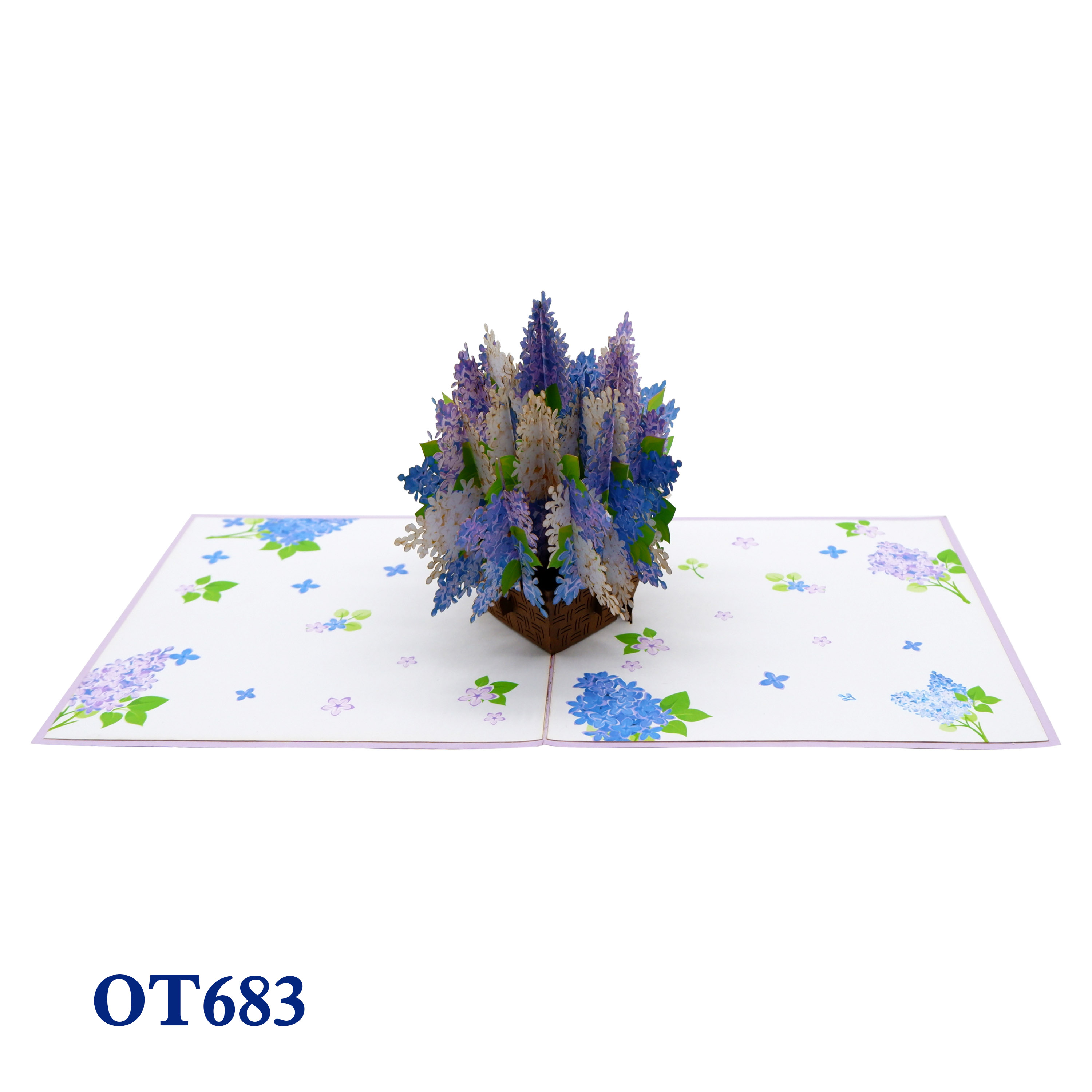 Lilac Basket Pop Up Card