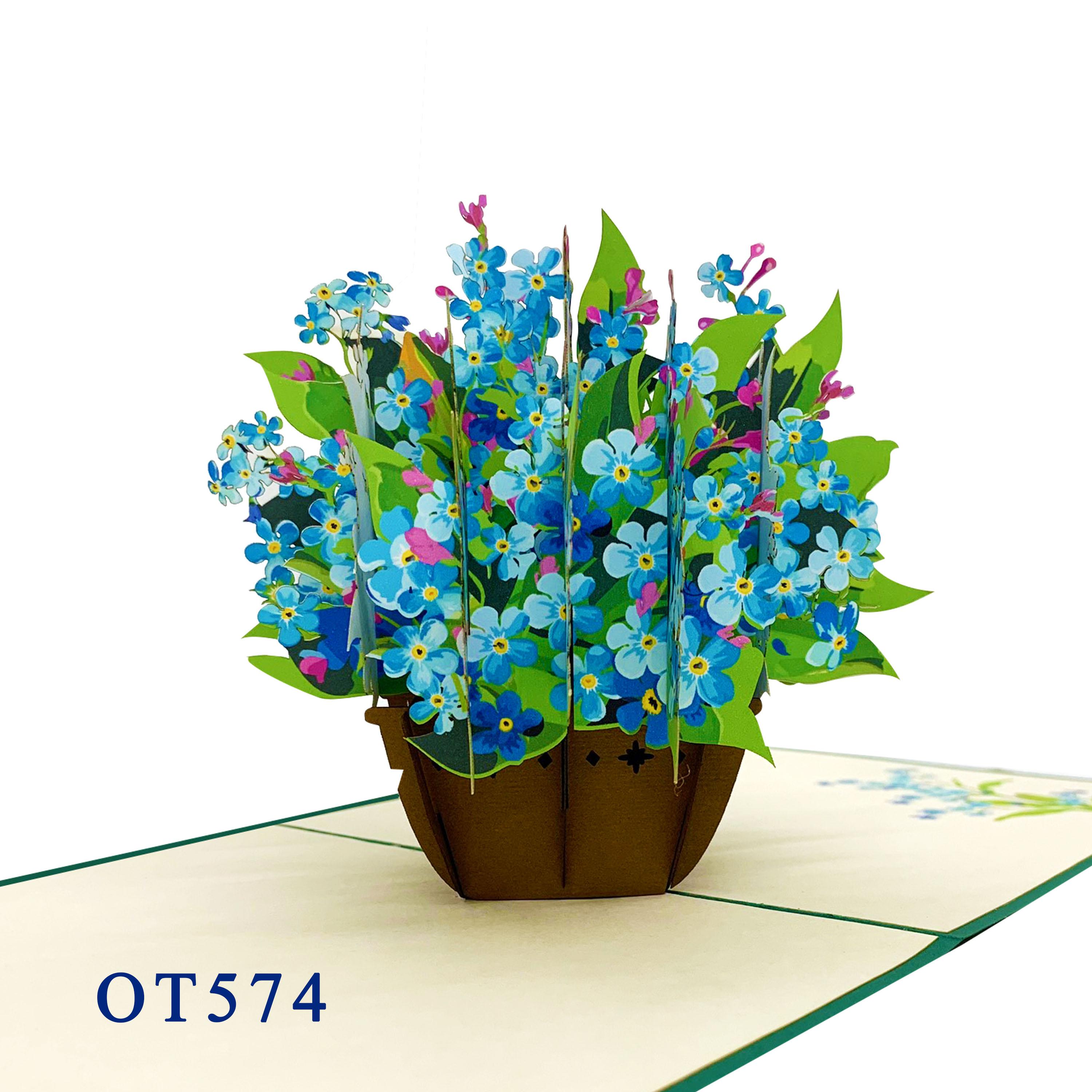 Forget Me Not Flowers Pop Up Card