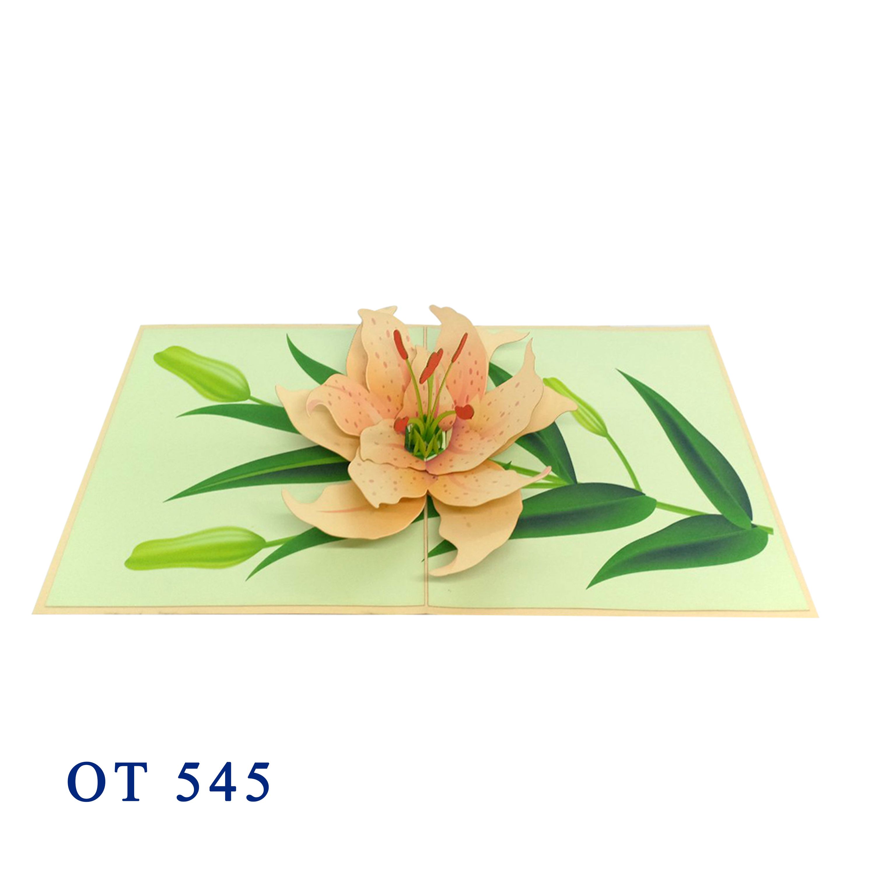 Beige Lily Pop Up Card