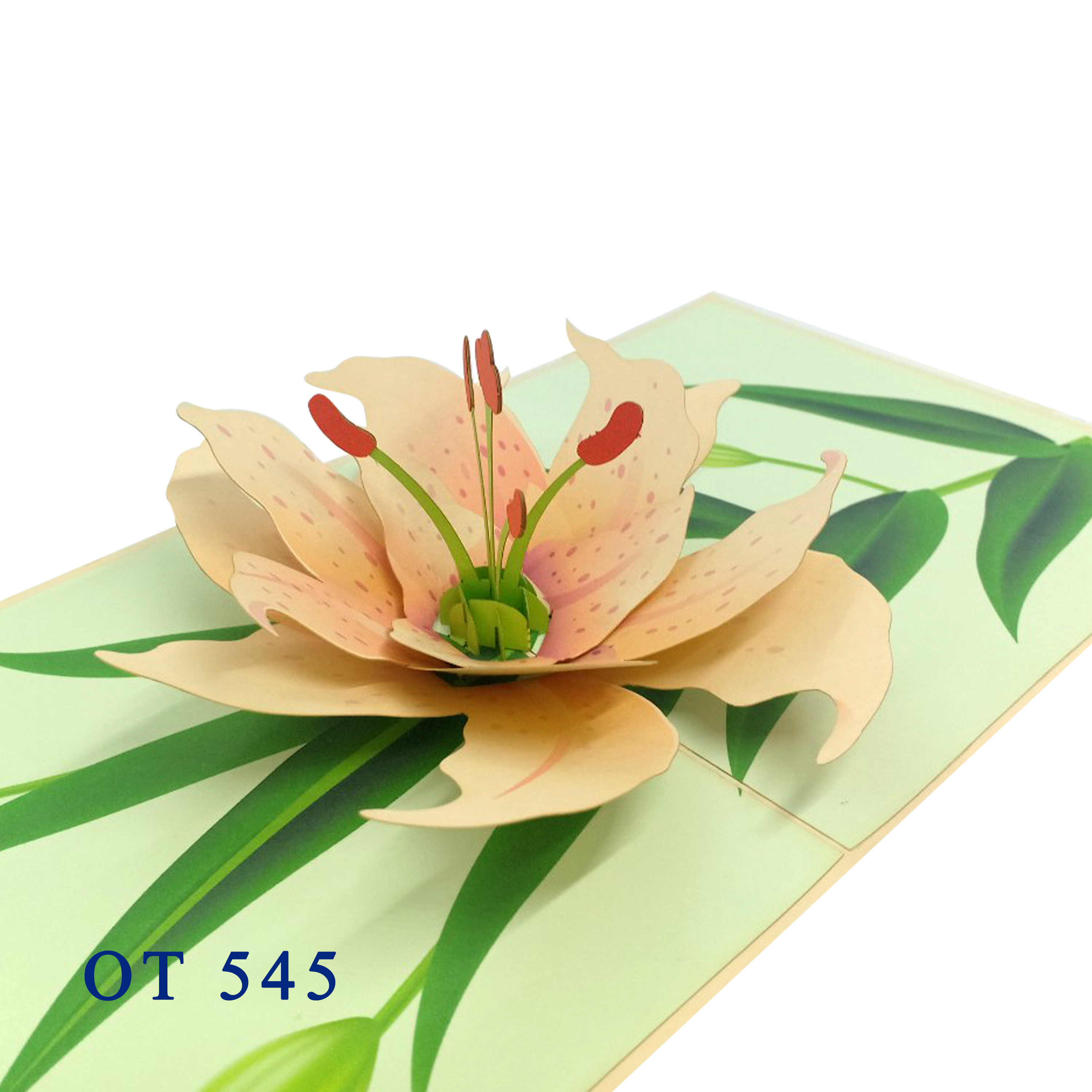 Beige Lily Pop Up Card
