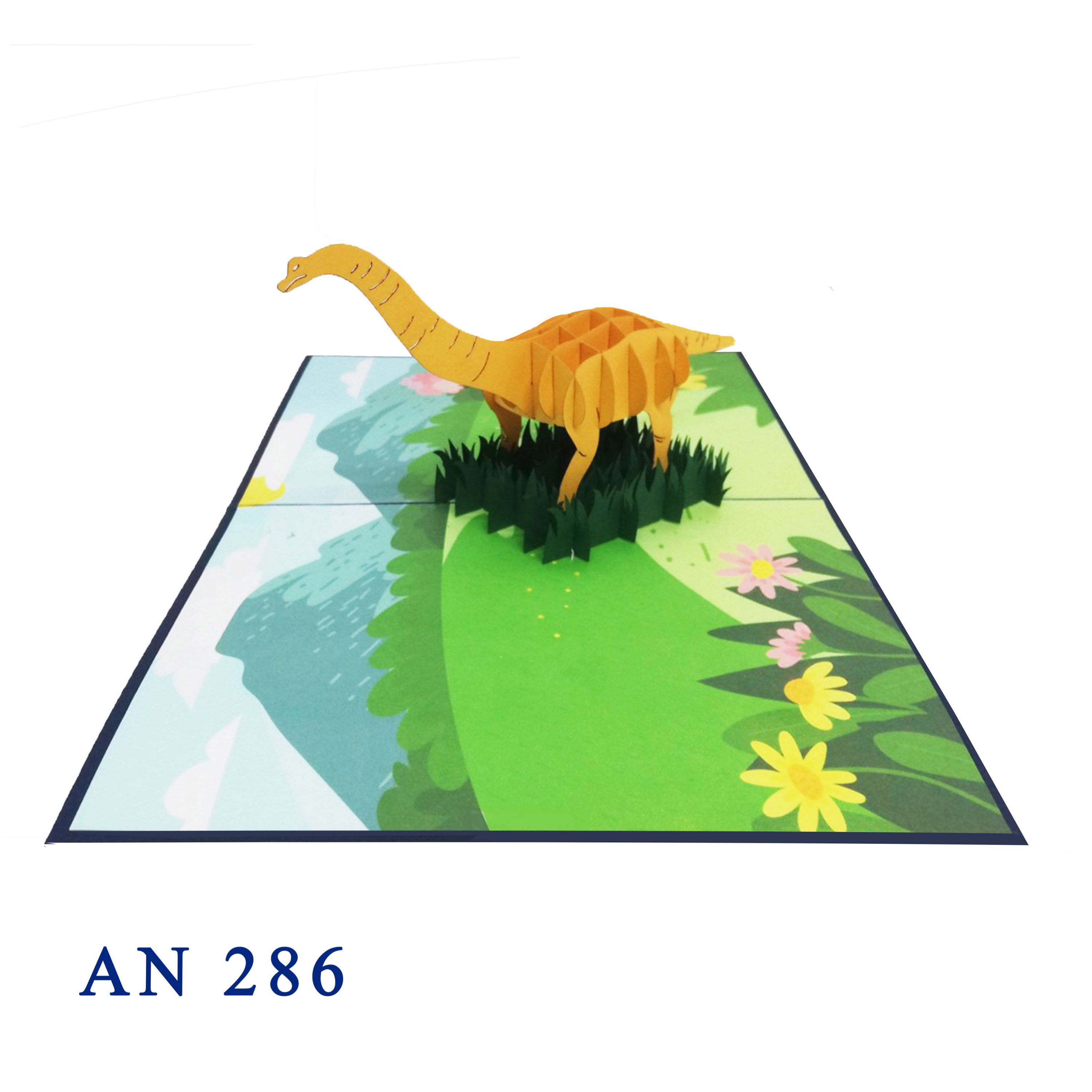 Long Neck Dinosaur Pop Up Greeting Card