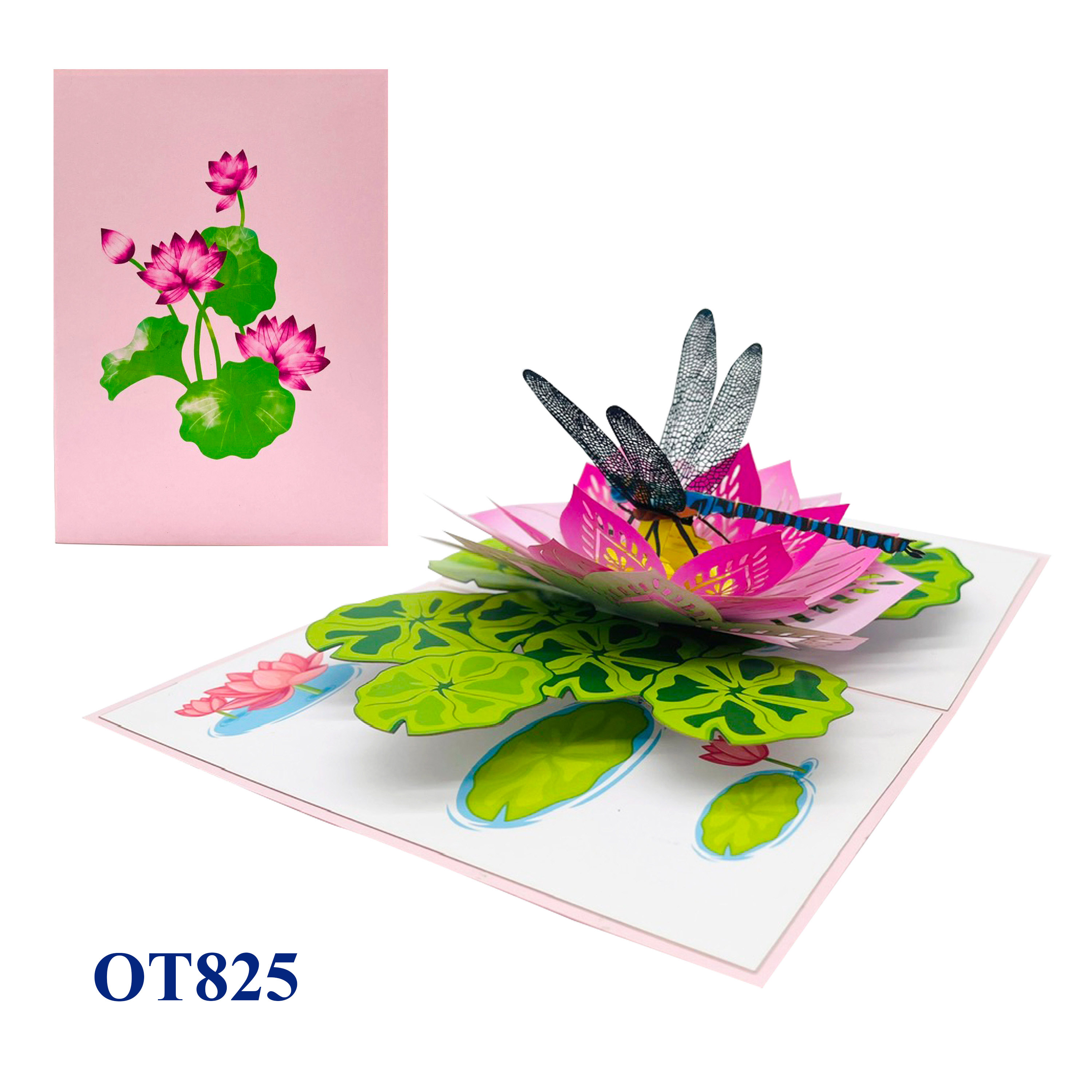 Lotus Dragonfly Pop Up Card