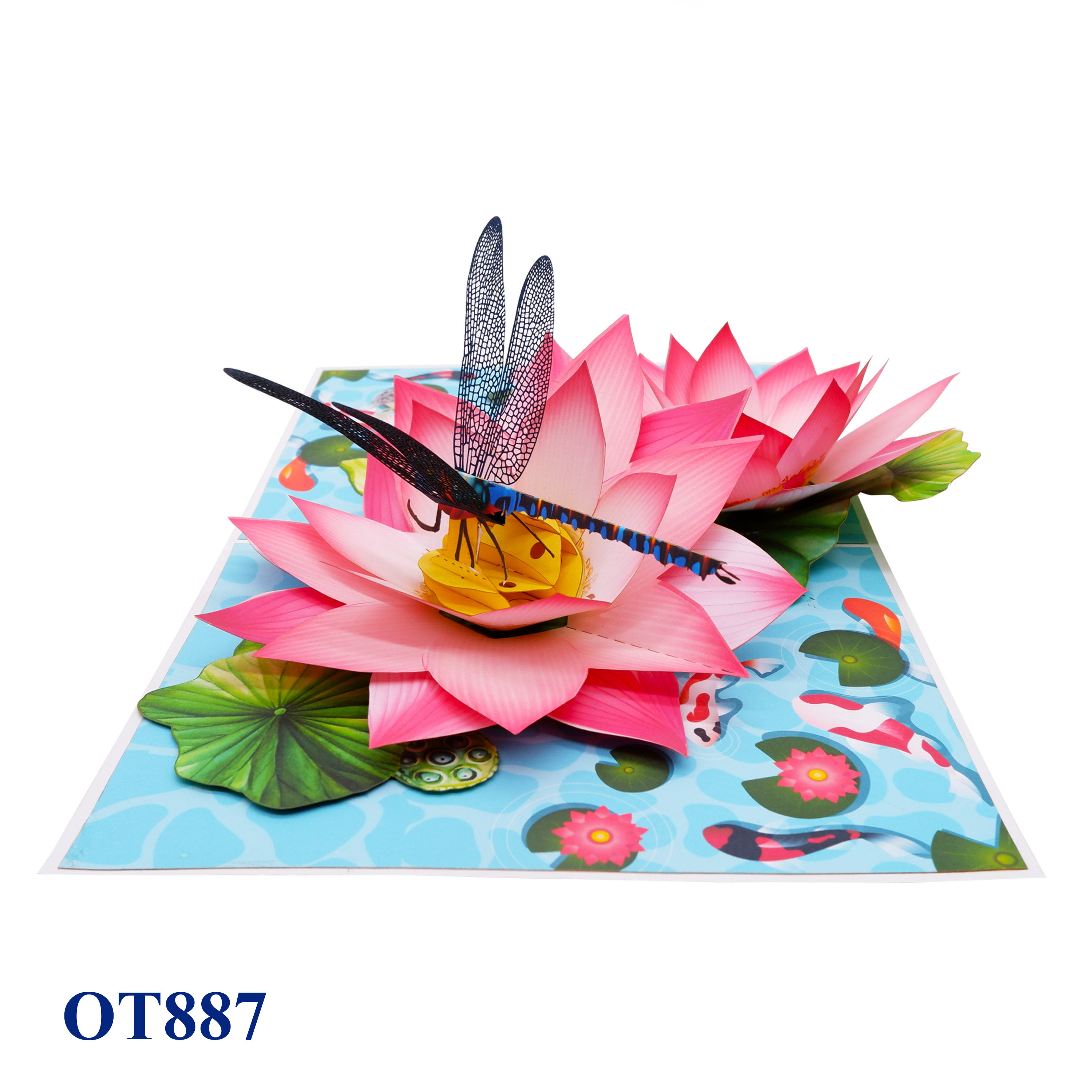 Lotus Dragonfly Pop Up Card