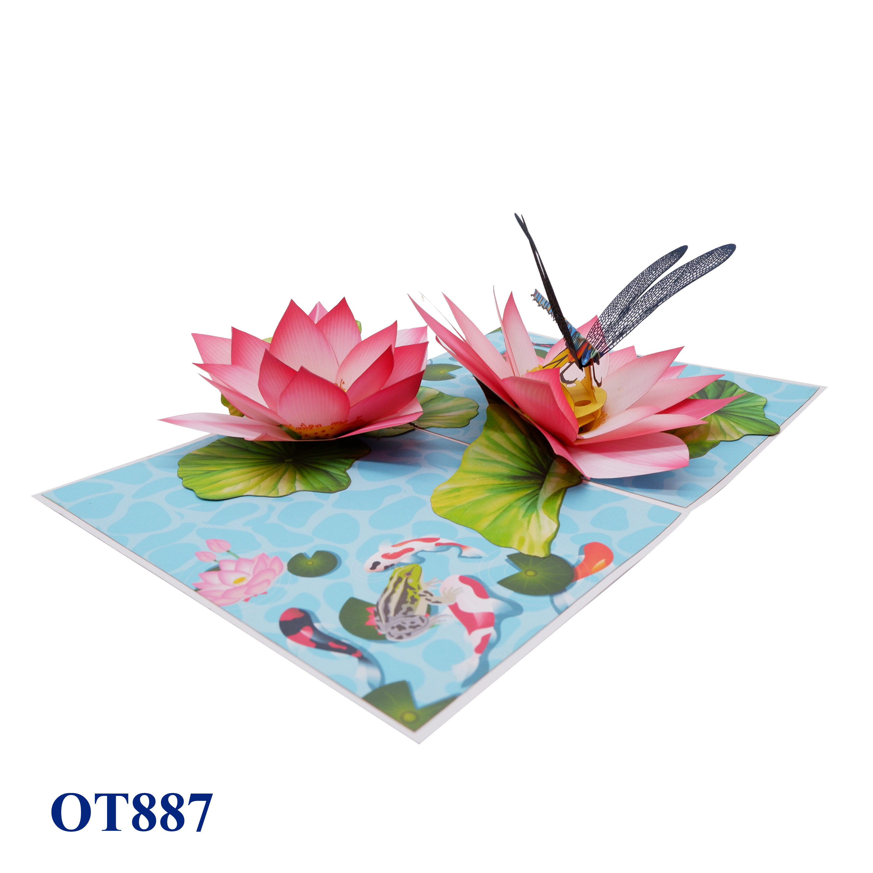 Lotus Dragonfly Pop Up Card