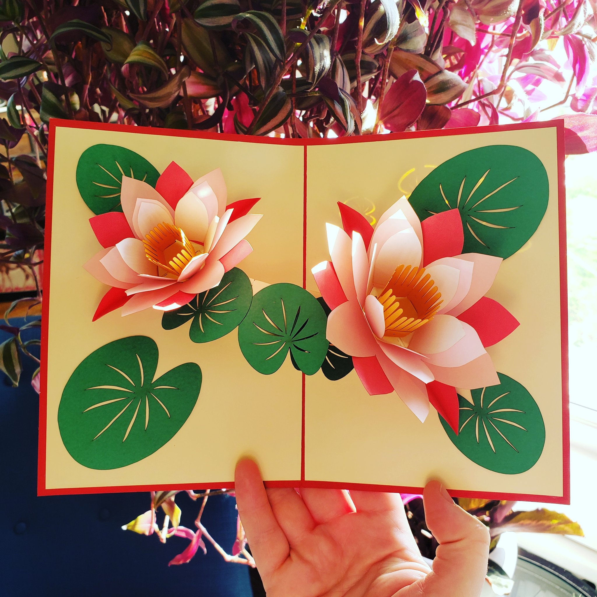 Lotus 3D Pop Up Card
