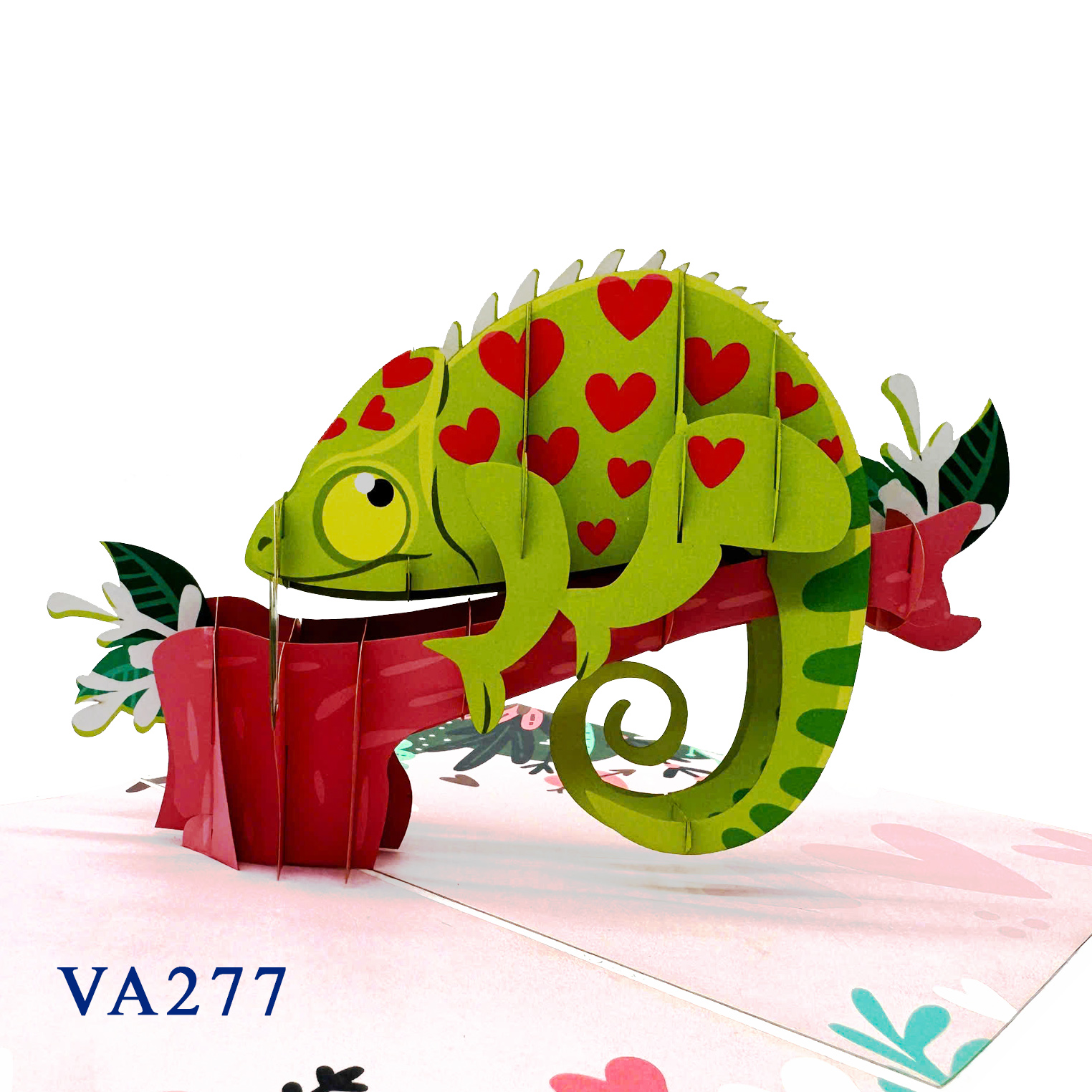 Love Heart Chameleon Pop Up Card