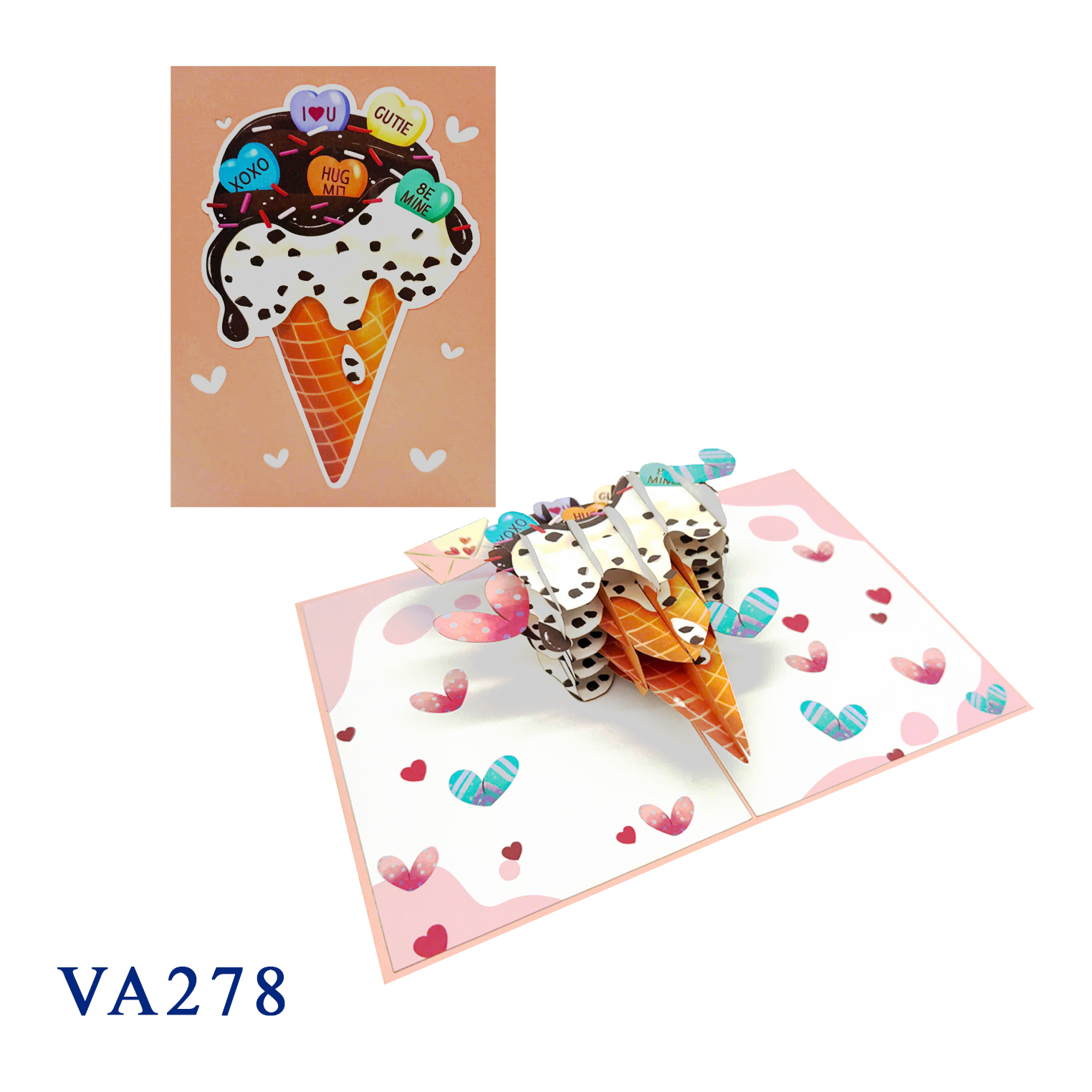 Love Heart Icecream Pop Up Card