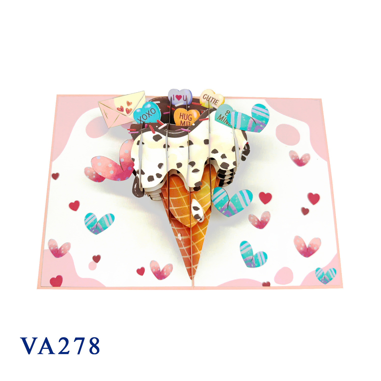 Love Heart Icecream Pop Up Card