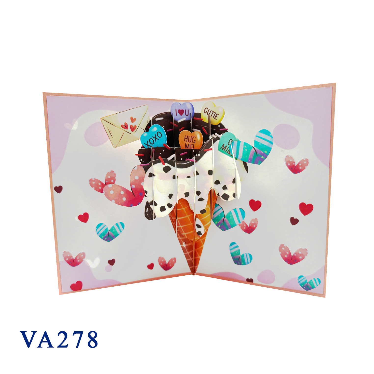 Love Heart Icecream Pop Up Card