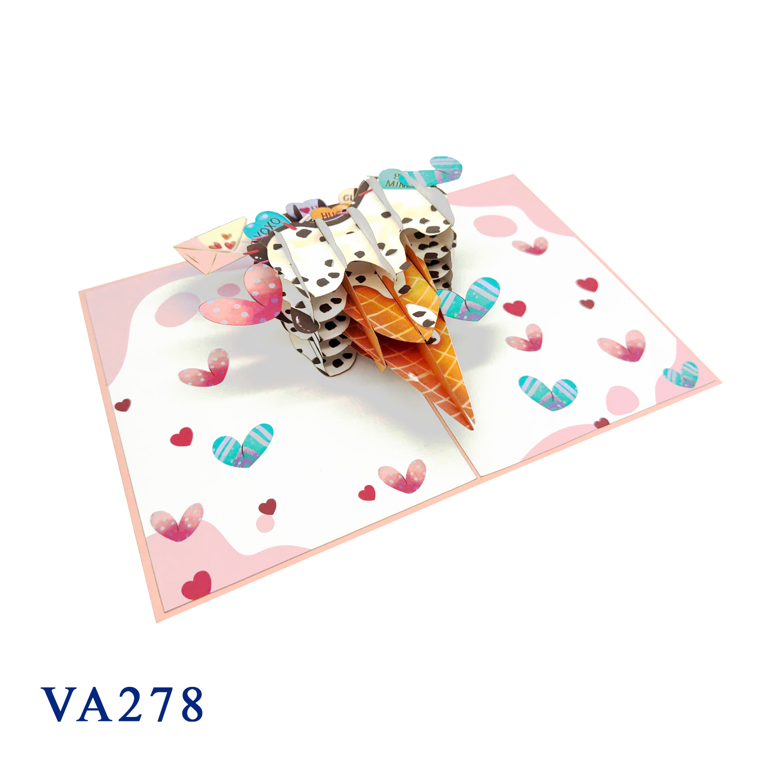 Love Heart Icecream Pop Up Card