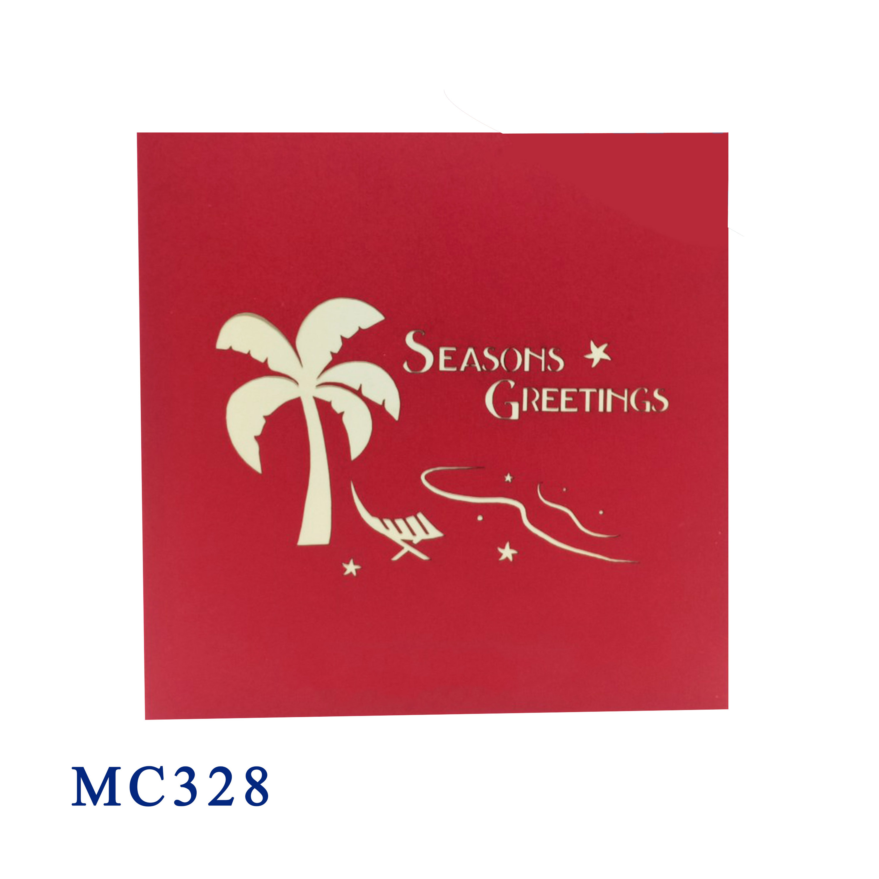Santa Claus On The Beach Pop Up Card