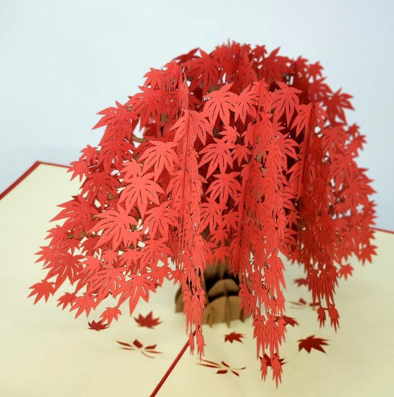 Red Maple Tree 3D Pop UP Card