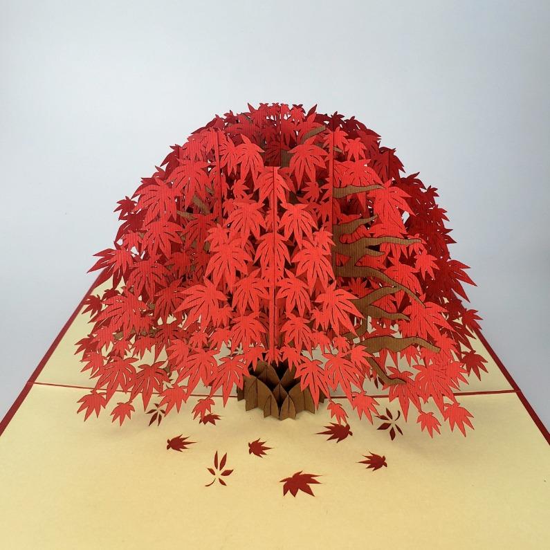 Red Maple Tree 3D Pop UP Card