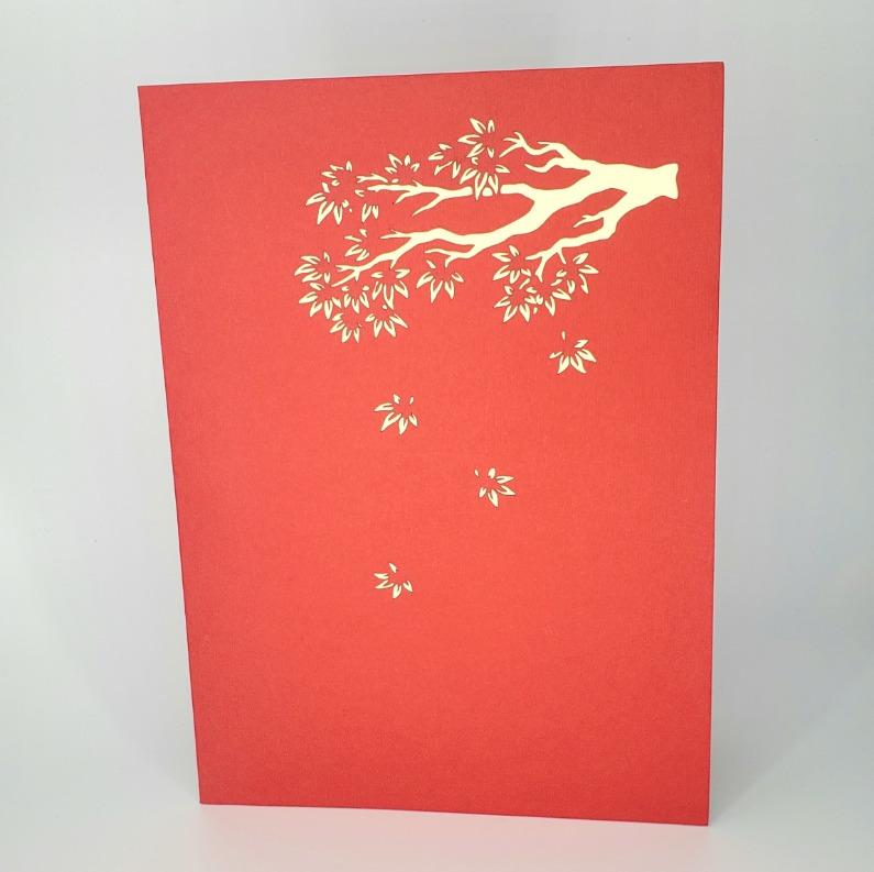 Red Maple Tree 3D Pop UP Card